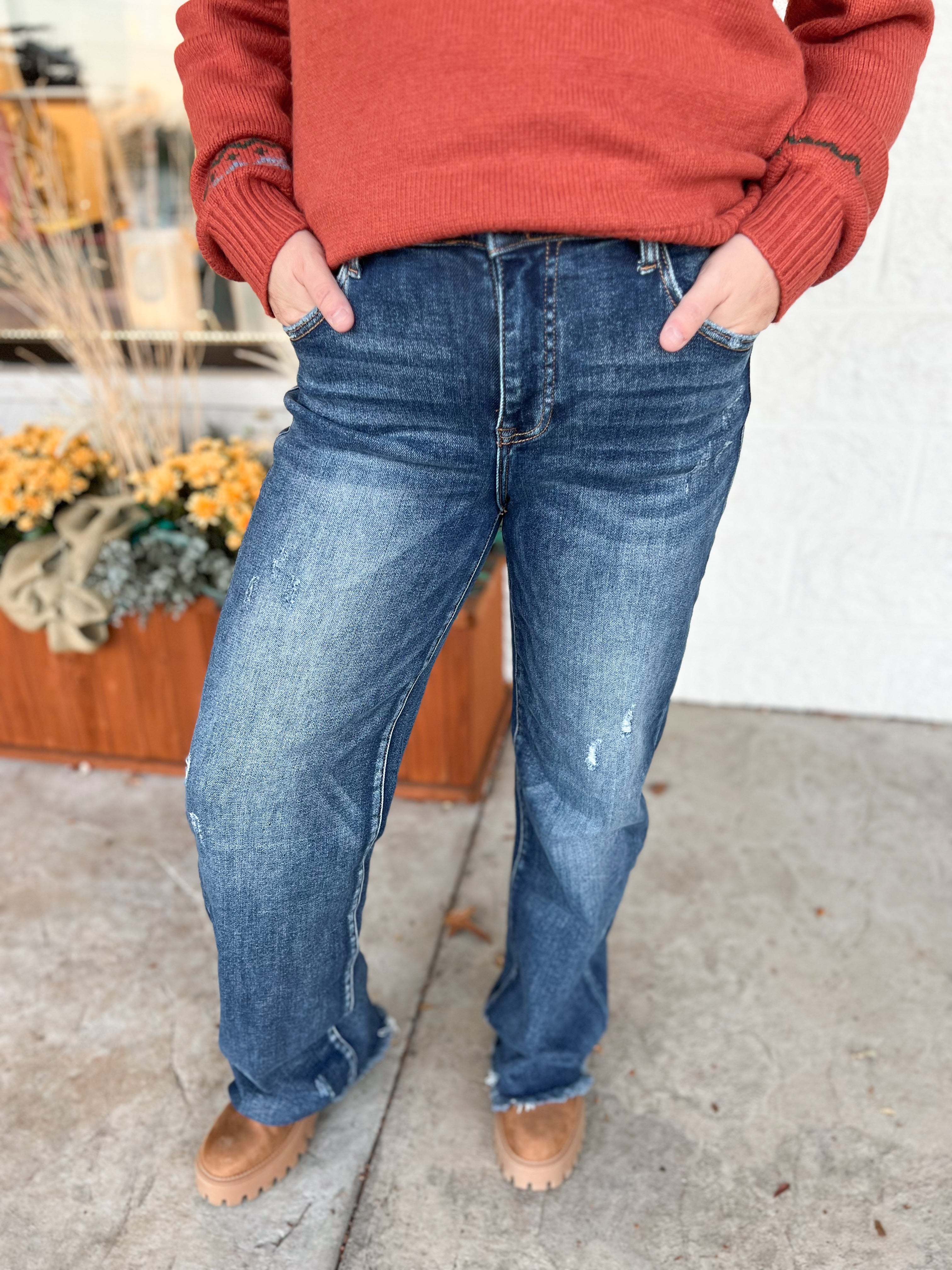 High Rise Long Straight Risen Denim-210 Jeans-Risen-The Lovely Closet, Women's Fashion Boutique in Alexandria, KY
