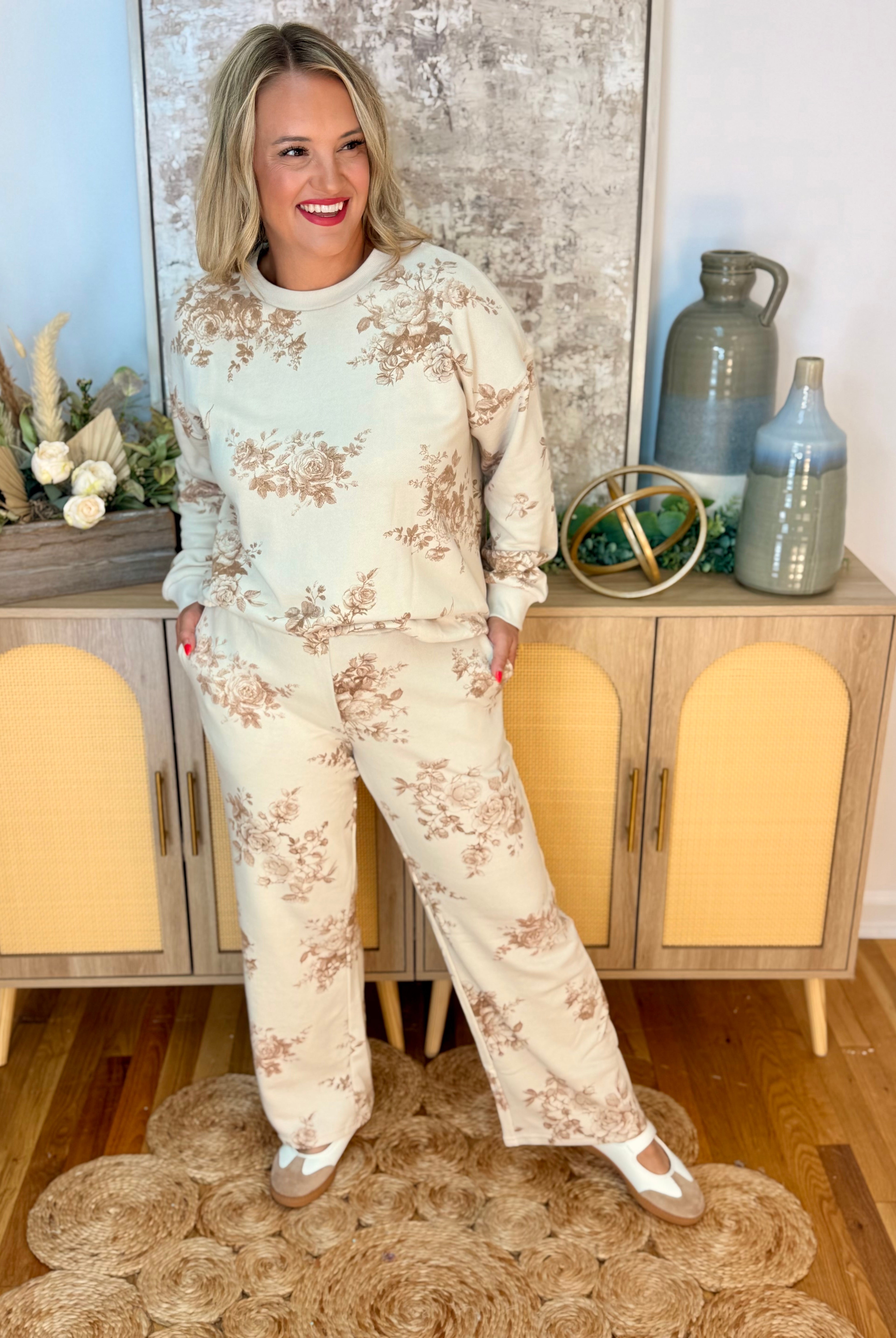 Falling for Floral Pullover-190 Rompers/Jumpsuits/Sets-Blu Pepper-The Lovely Closet, Women's Fashion Boutique in Alexandria, KY