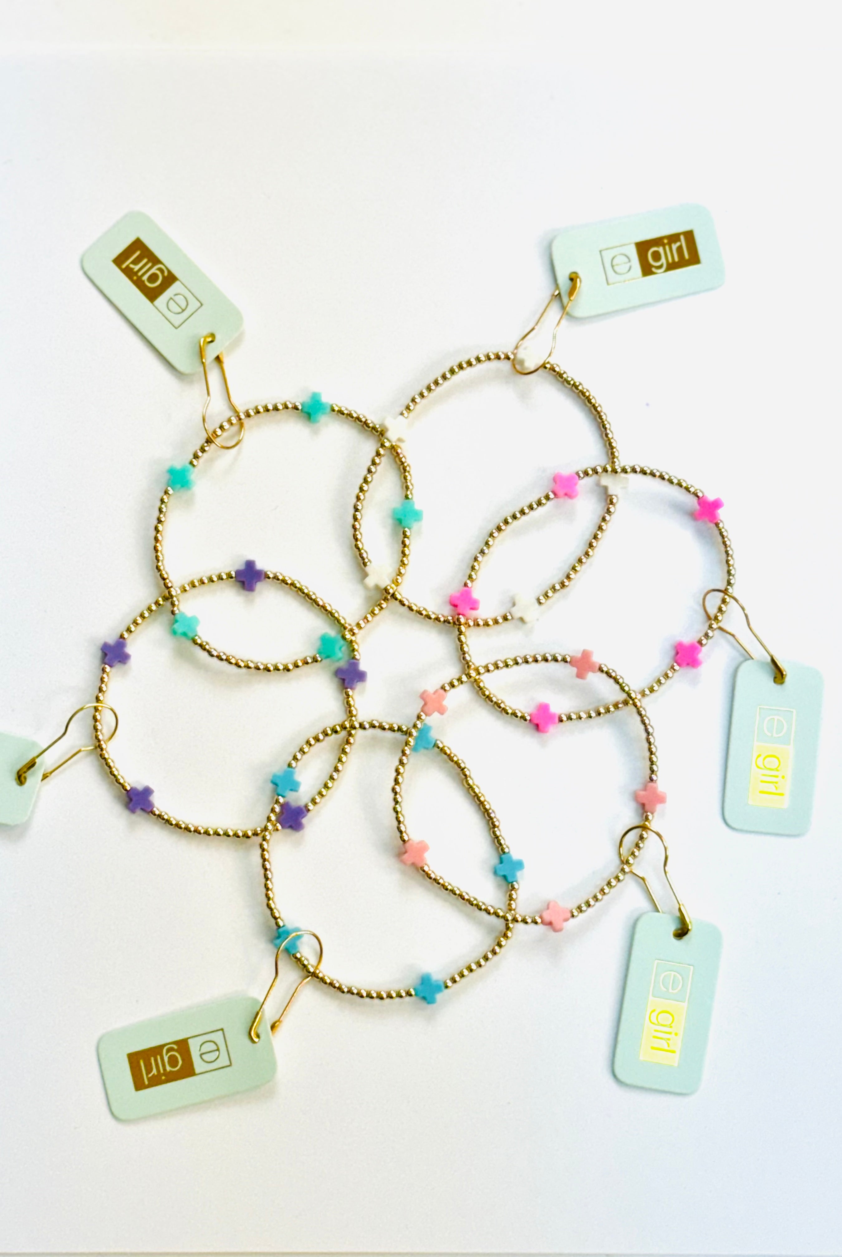 Egirl Small Pattern Signature Cross 2mm Bracelet-260 eNewton-eNewton-The Lovely Closet, Women's Fashion Boutique in Alexandria, KY