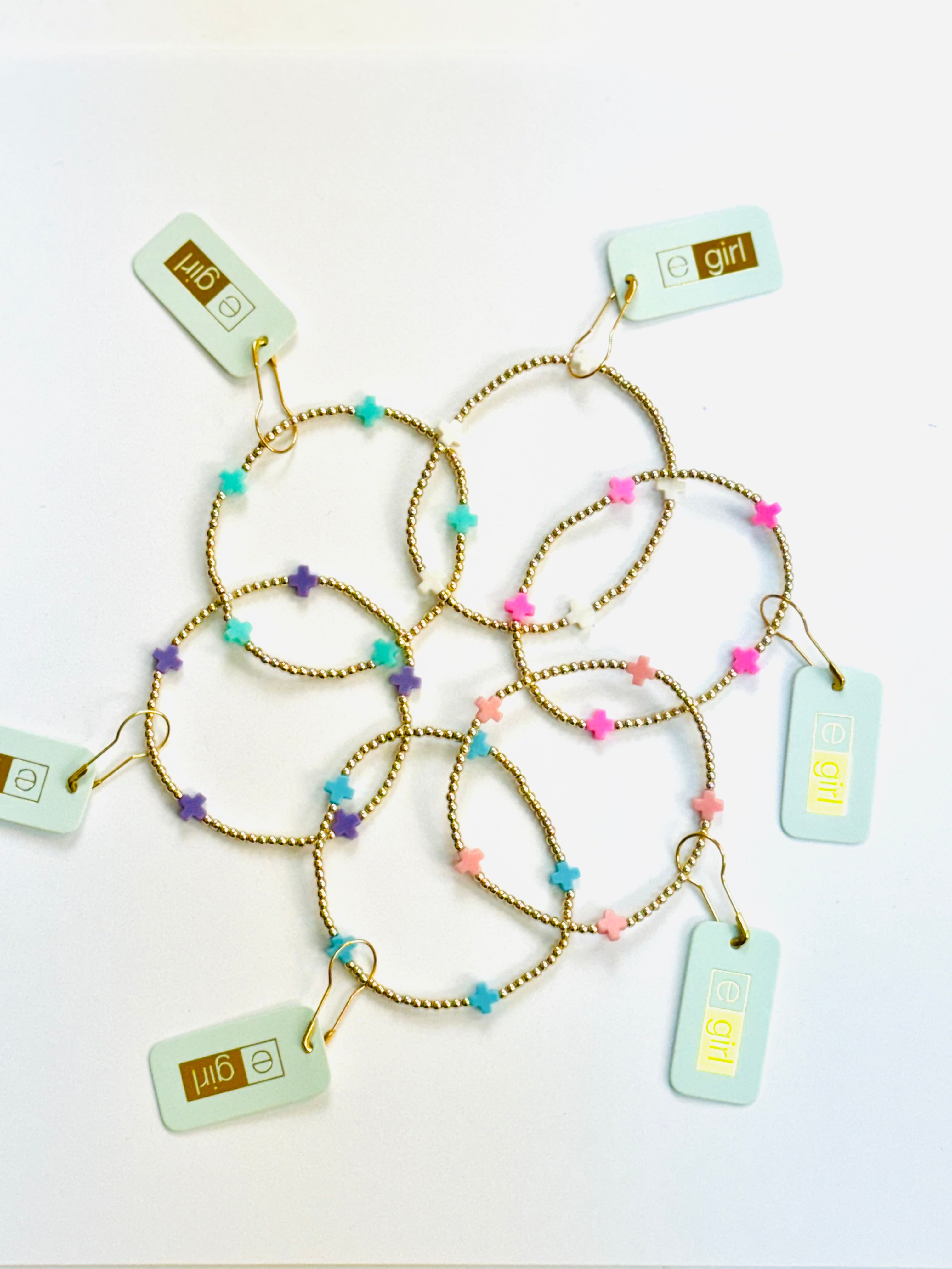 Egirl Small Pattern Signature Cross 2mm Bracelet-260 eNewton-eNewton-The Lovely Closet, Women's Fashion Boutique in Alexandria, KY