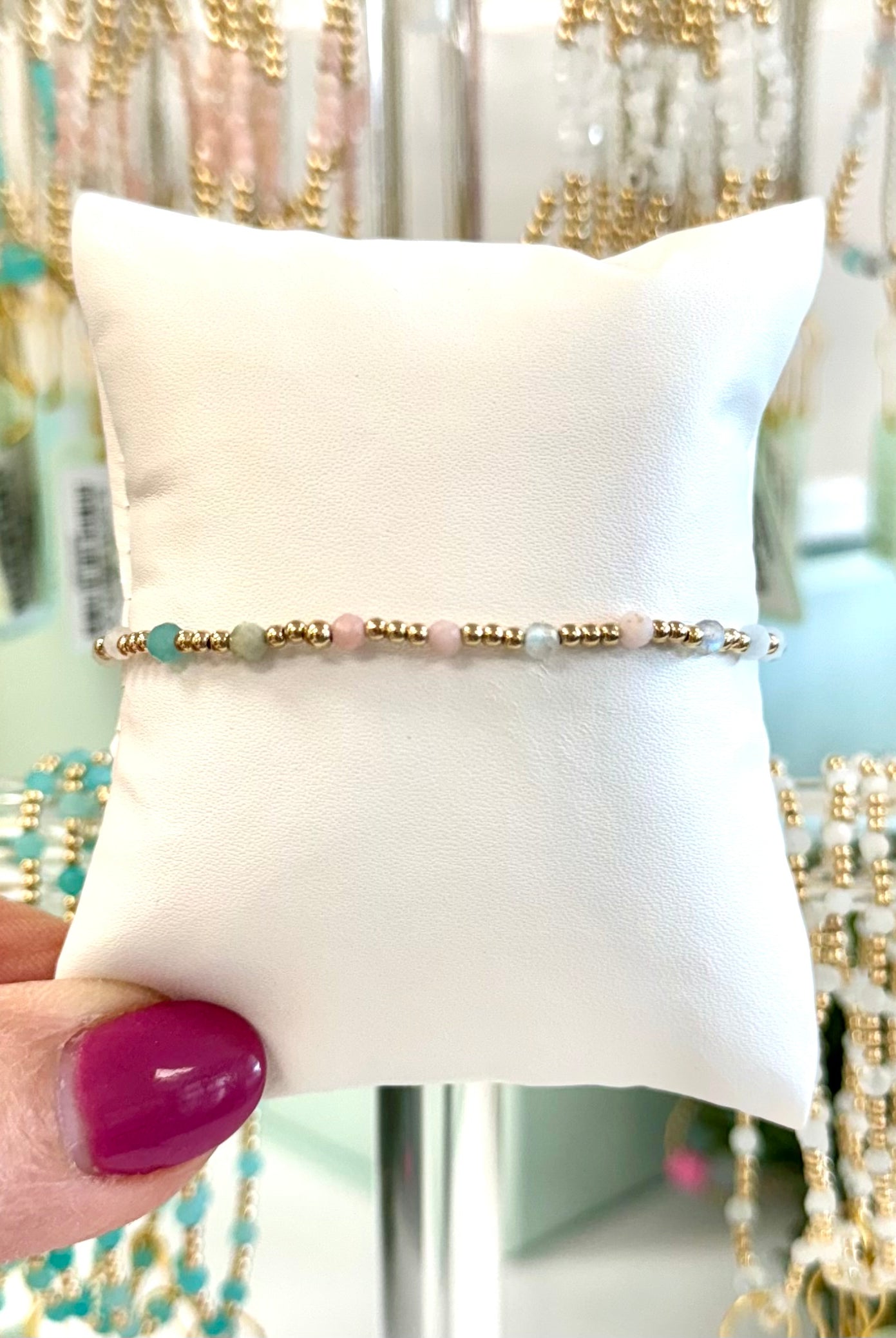 Sincerity Gold 3MM Gemstone Bracelet-260 eNewton-eNewton-The Lovely Closet, Women's Fashion Boutique in Alexandria, KY