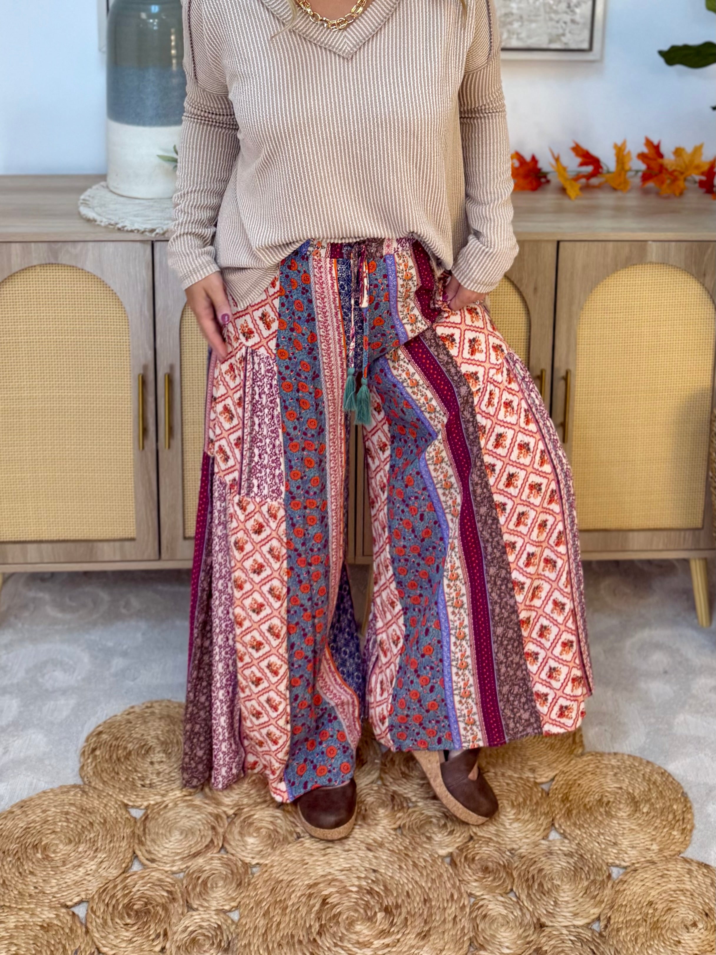 Fall Rayon Gauze Pants-240 Pants-easel-The Lovely Closet, Women's Fashion Boutique in Alexandria, KY