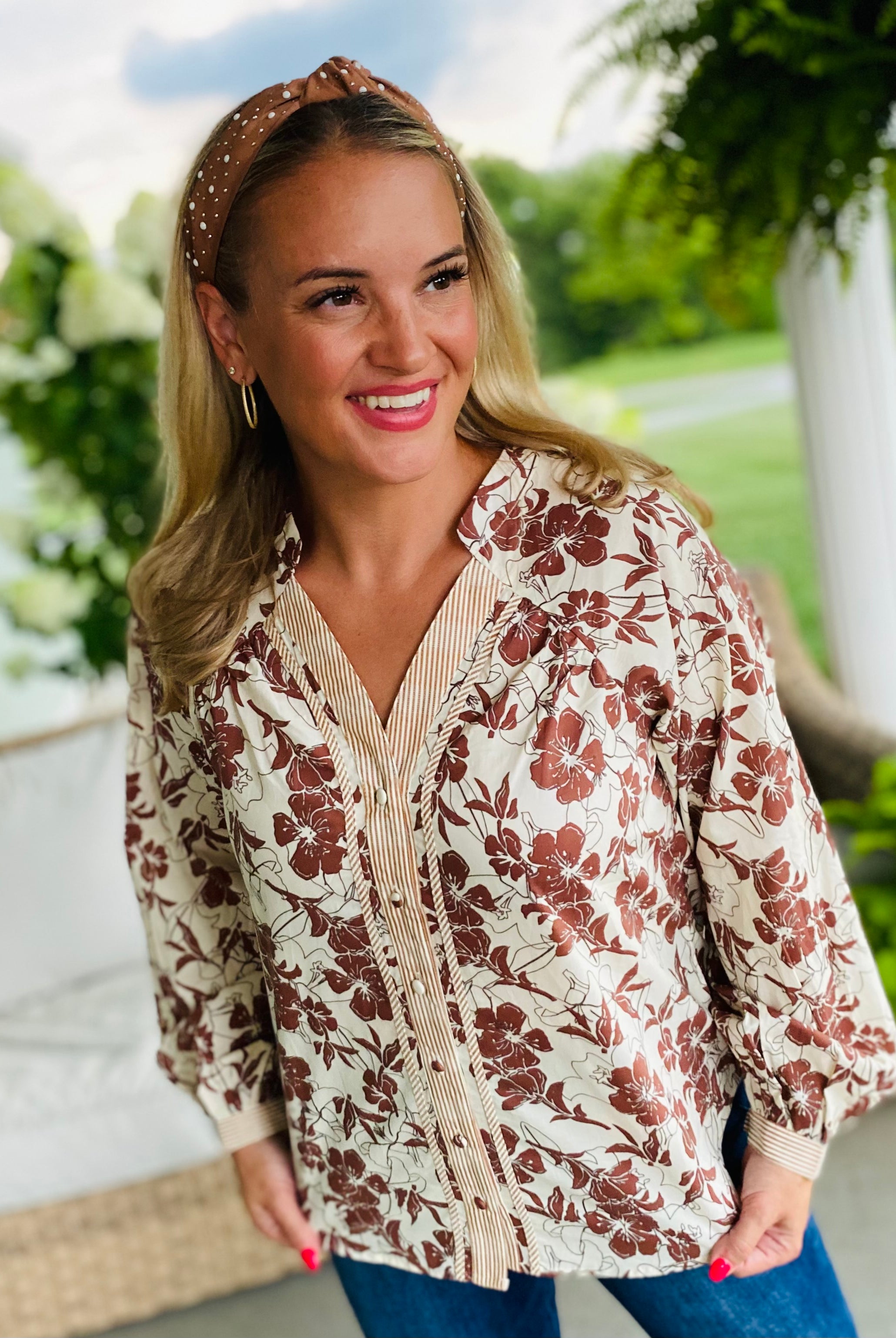 Golden Hour Long Sleeve Blouse-110 Long Sleeve Top-GIGIO-The Lovely Closet, Women's Fashion Boutique in Alexandria, KY