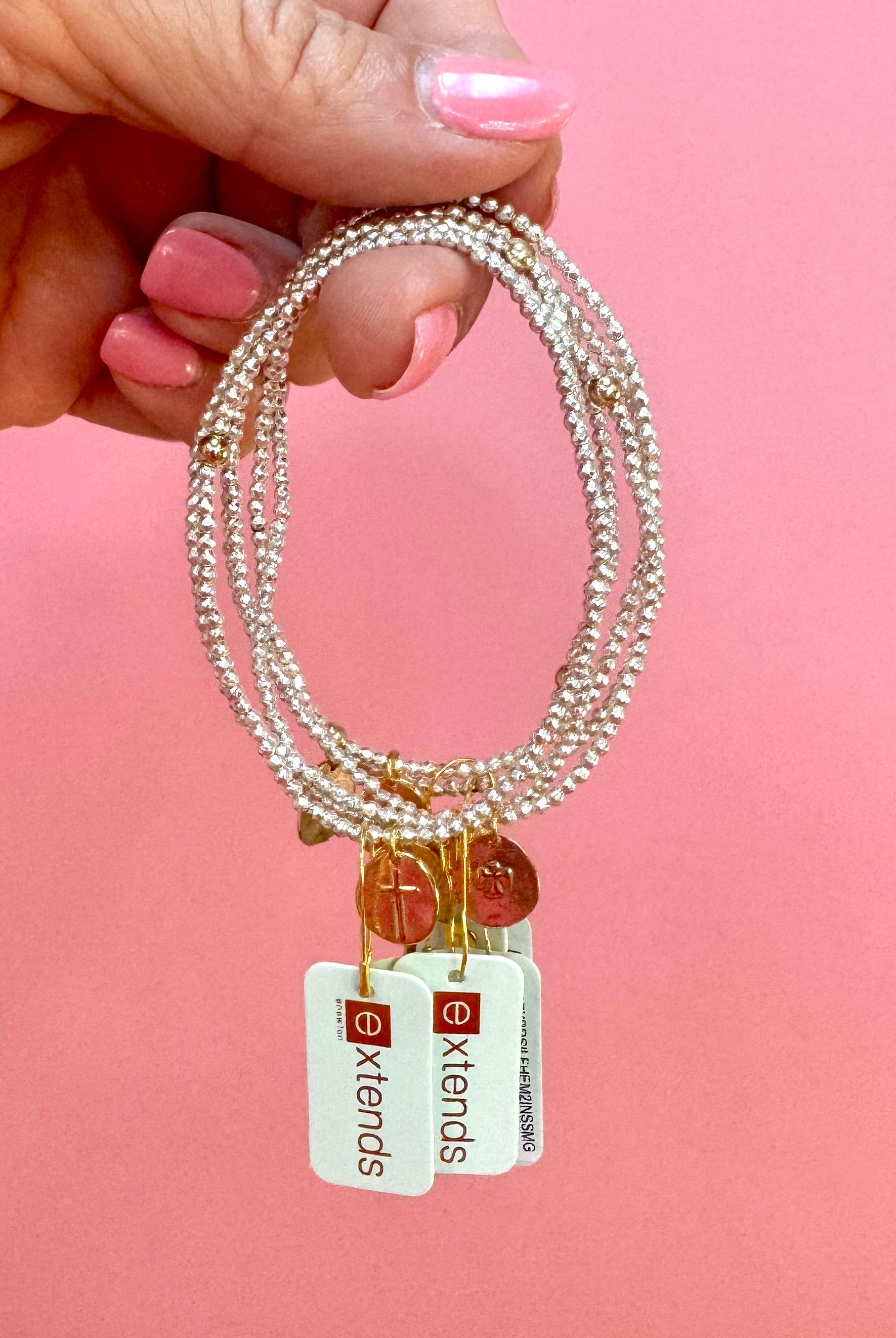 EXTENDS Bright Silver Hematite 2mm Inspire Small Charm-260 eNewton-eNewton-The Lovely Closet, Women's Fashion Boutique in Alexandria, KY