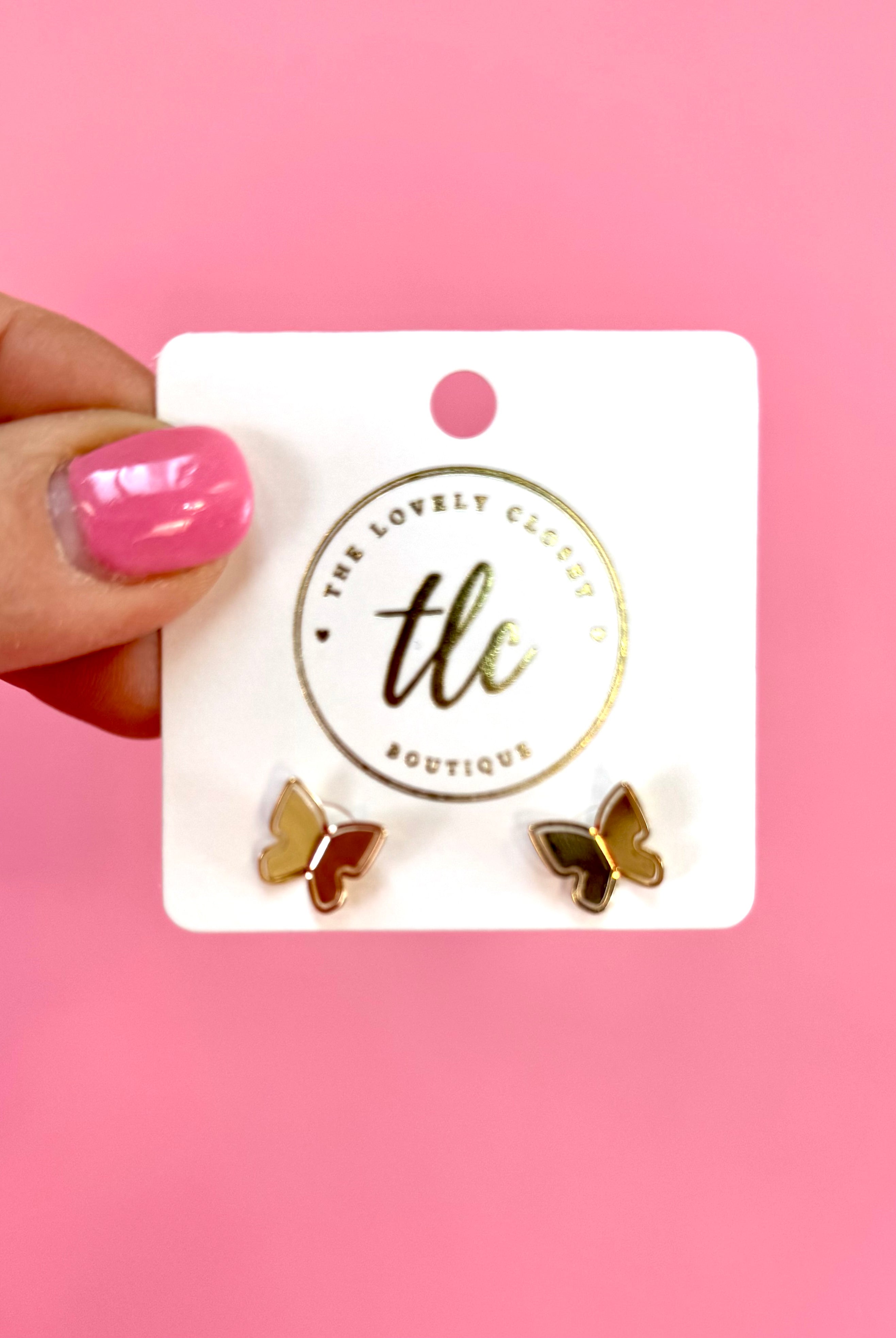 Mini Gold Butterfly Stud Earrings-250 Jewelry-The Lovely Closet-The Lovely Closet, Women's Fashion Boutique in Alexandria, KY