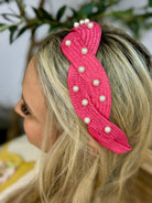 Pearls on Top Headband - Hot Pink-300 Headwear-The Lovely Closet-The Lovely Closet, Women's Fashion Boutique in Alexandria, KY
