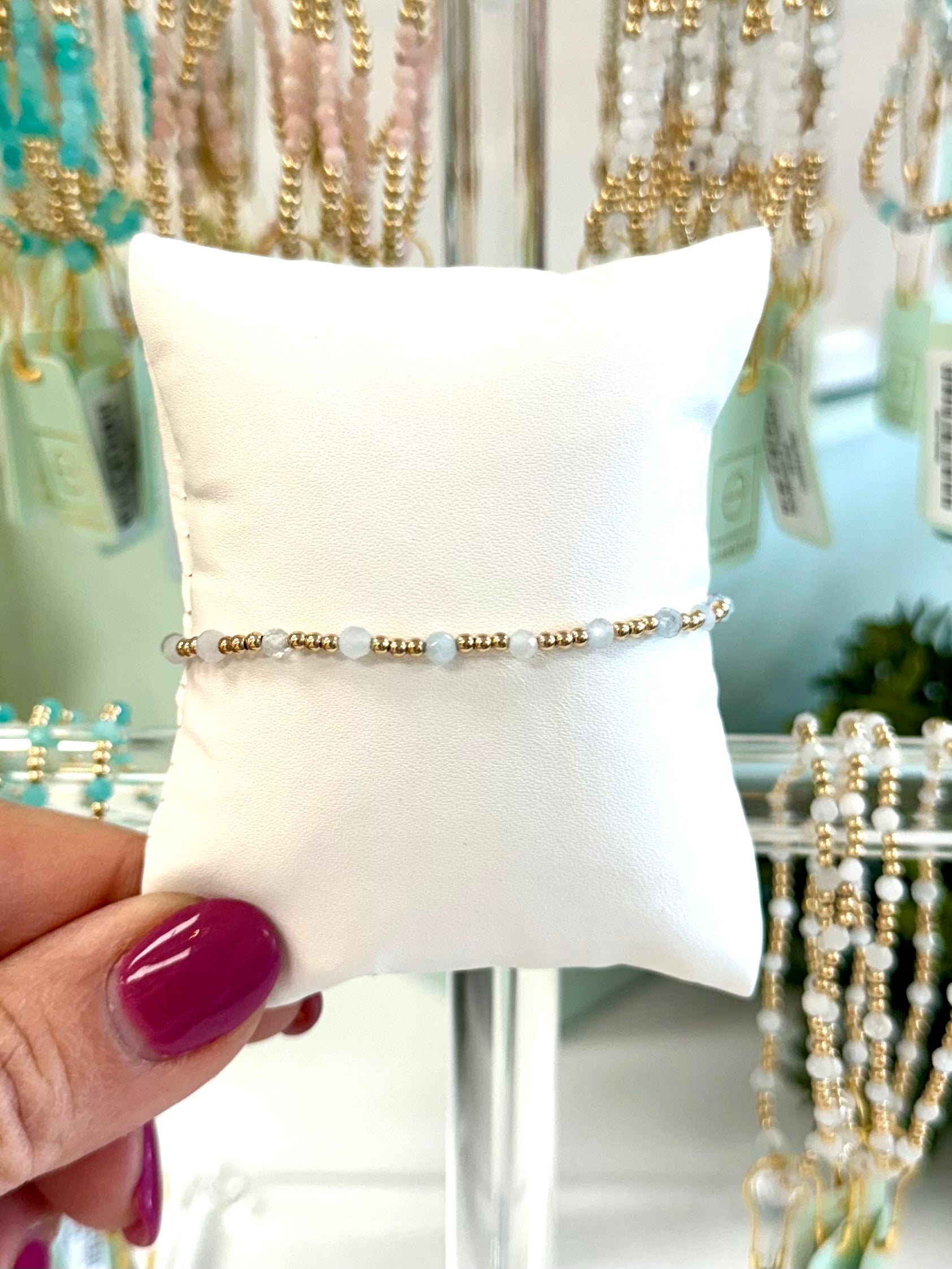 Sincerity Gold 3MM Gemstone Bracelet-260 eNewton-eNewton-The Lovely Closet, Women's Fashion Boutique in Alexandria, KY