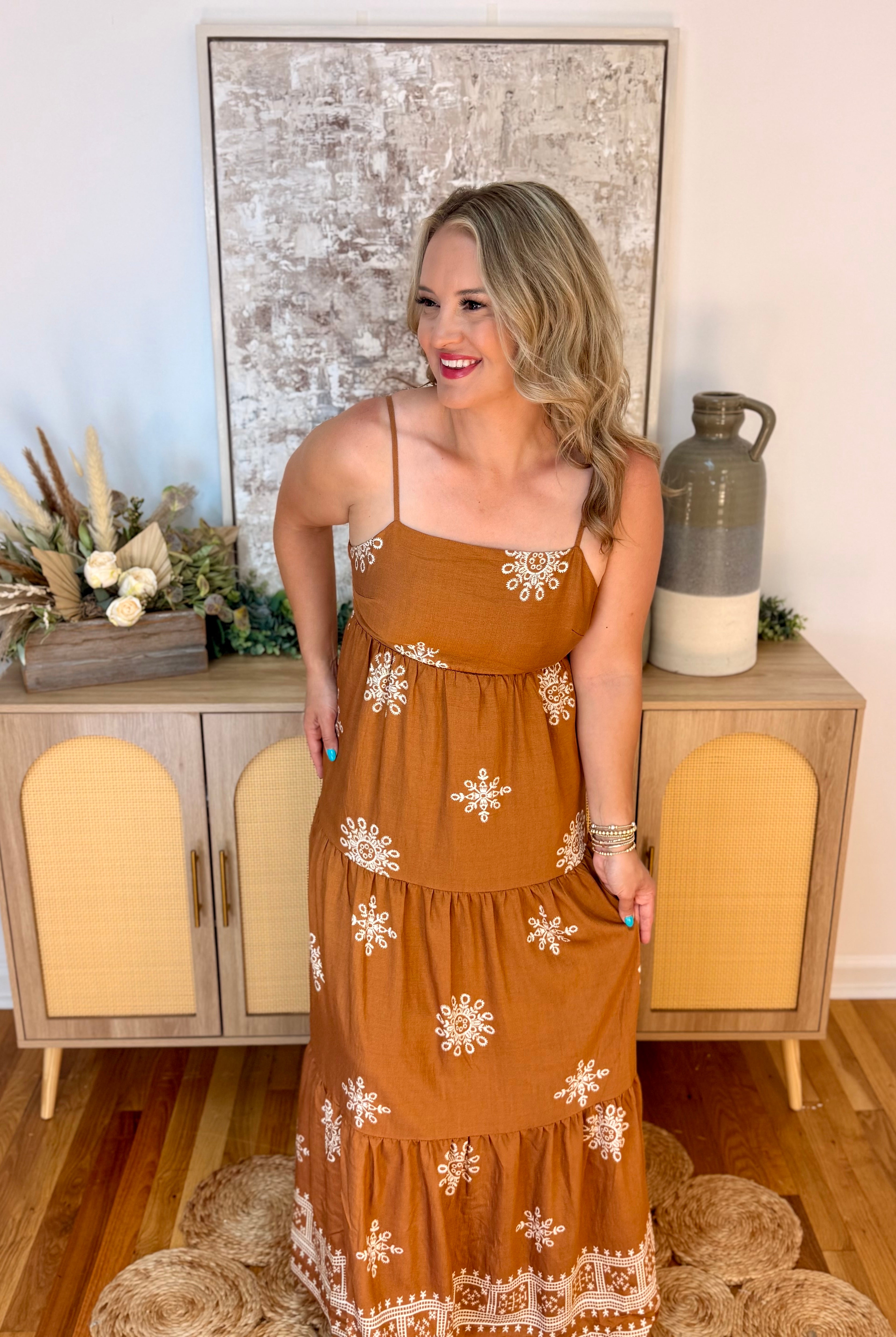 Setting Sun Maxi Dress-180 Dresses-Doe and Rae-The Lovely Closet, Women's Fashion Boutique in Alexandria, KY