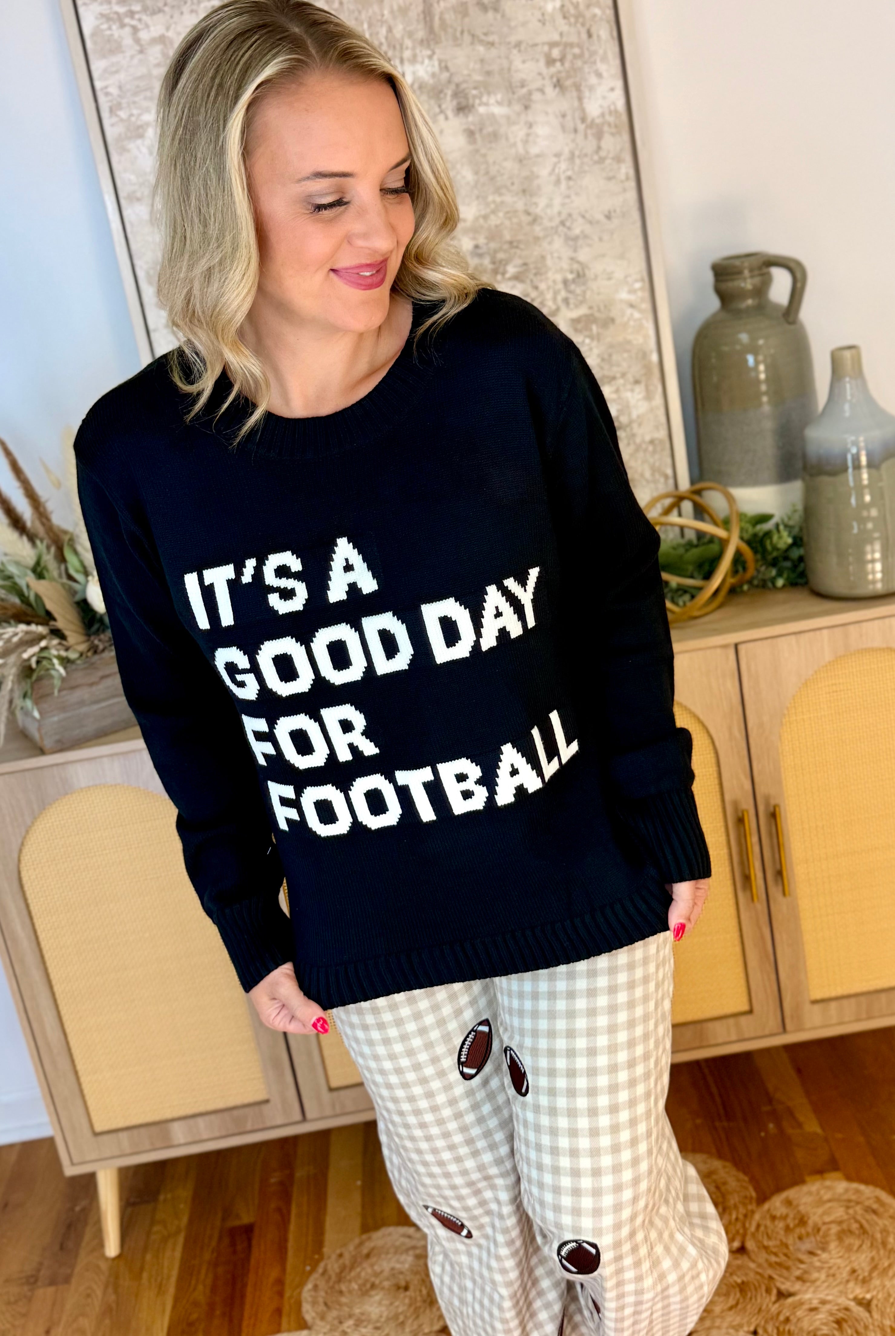 It's A Good Day For Football Soft Sweater-140 Sweaters-Panache Apparel Co.-The Lovely Closet, Women's Fashion Boutique in Alexandria, KY