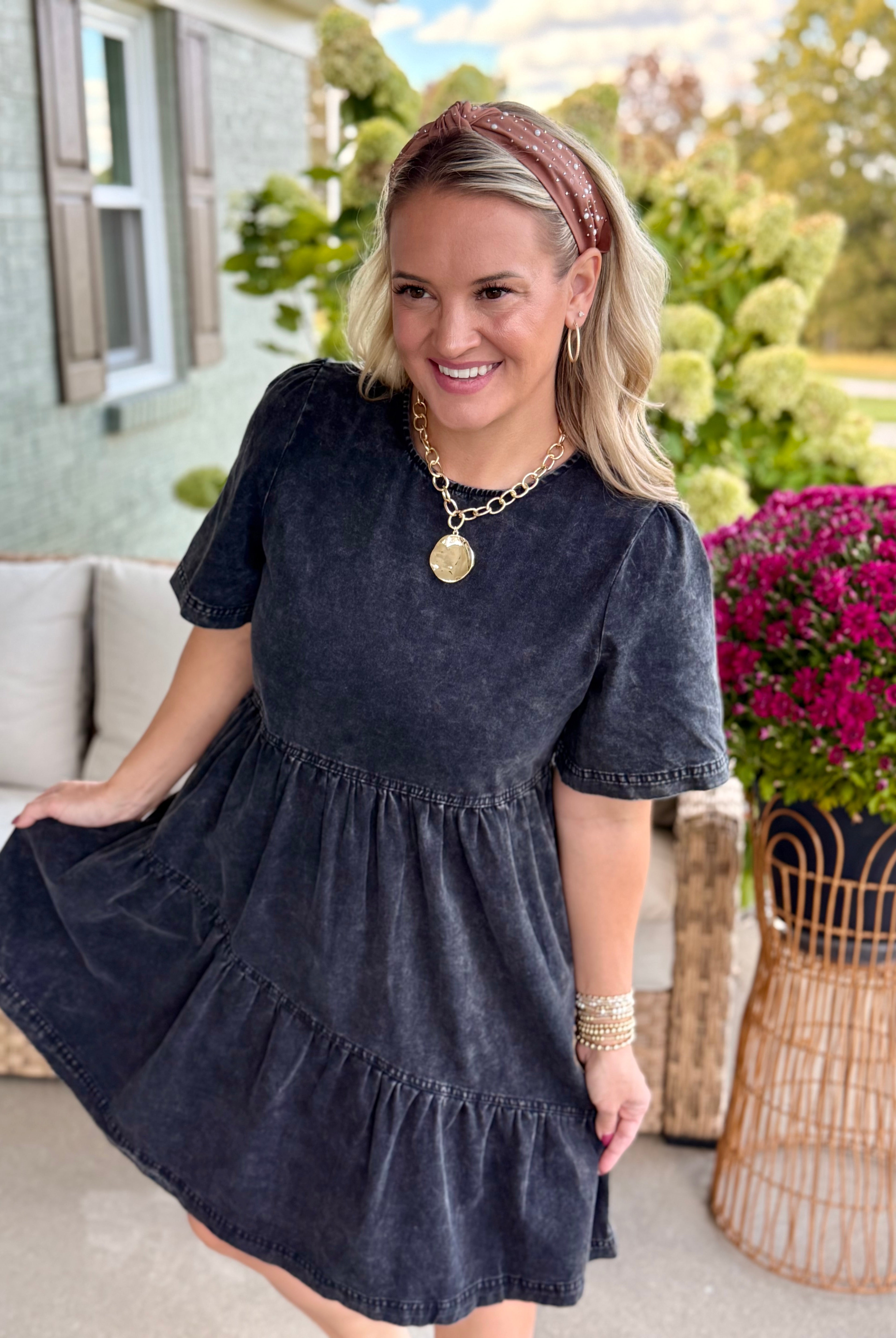 Mineral Washed Dress-180 Dresses-Anniewear-The Lovely Closet, Women's Fashion Boutique in Alexandria, KY