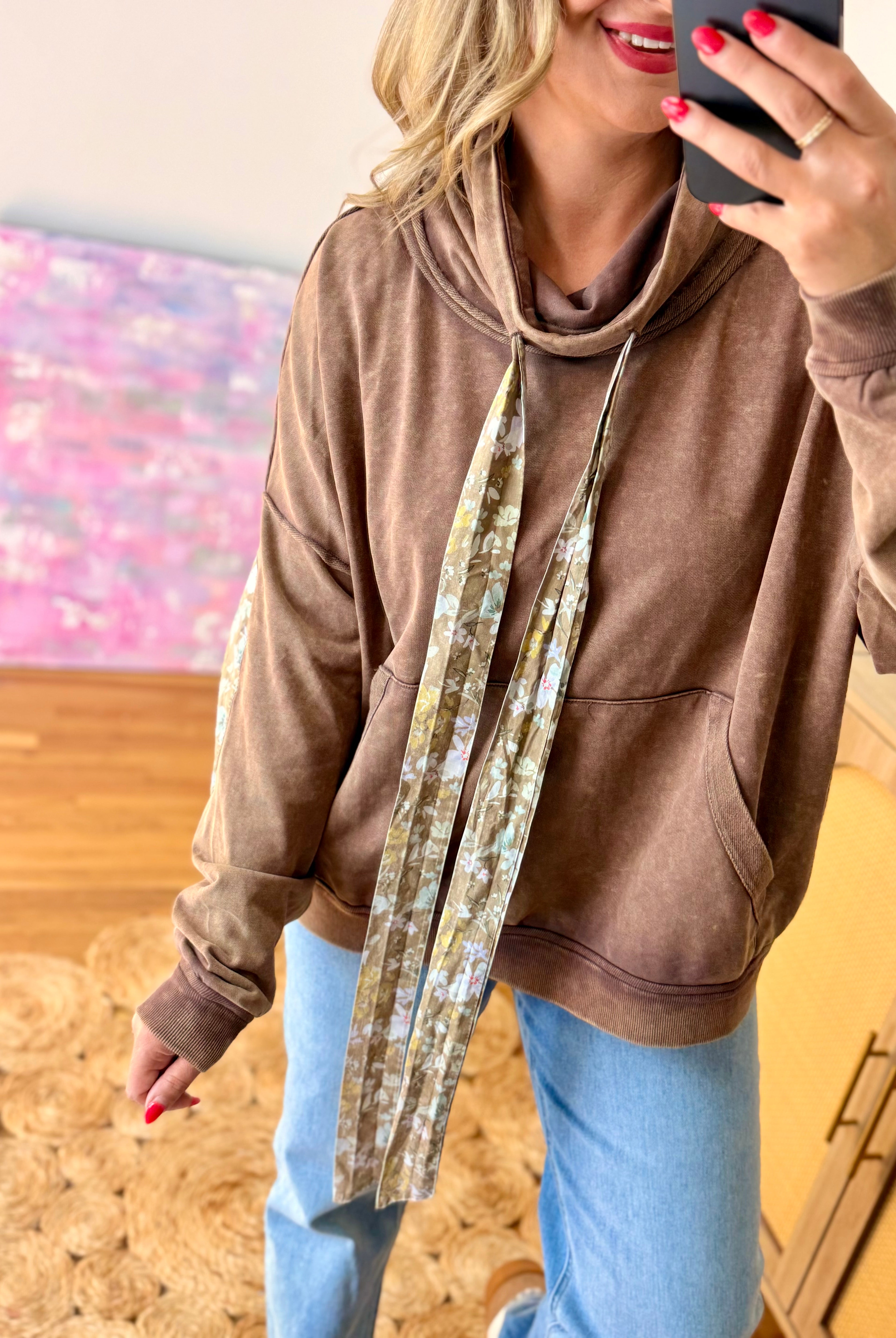 Easy Living Hooded Pullover-110 Long Sleeve Top-J.nna-The Lovely Closet, Women's Fashion Boutique in Alexandria, KY