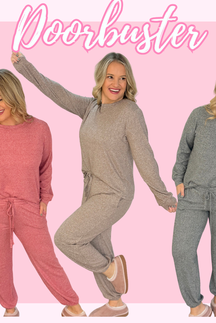 BLACK FRIDAY 8AM - COZY INDOORS SET-190 Rompers/Jumpsuits/Sets-zenana-The Lovely Closet, Women's Fashion Boutique in Alexandria, KY