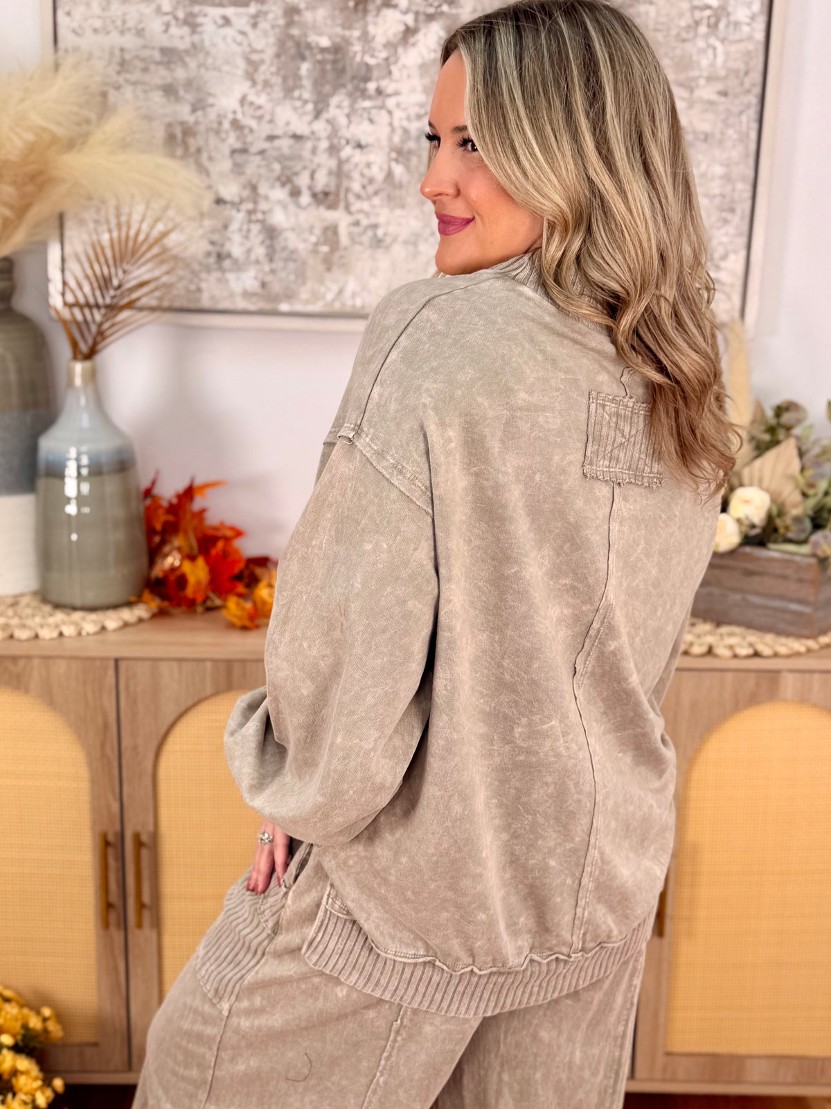 Cool Intentions Pullover - Vintage Olive-110 Long Sleeve Top-jHer-The Lovely Closet, Women's Fashion Boutique in Alexandria, KY