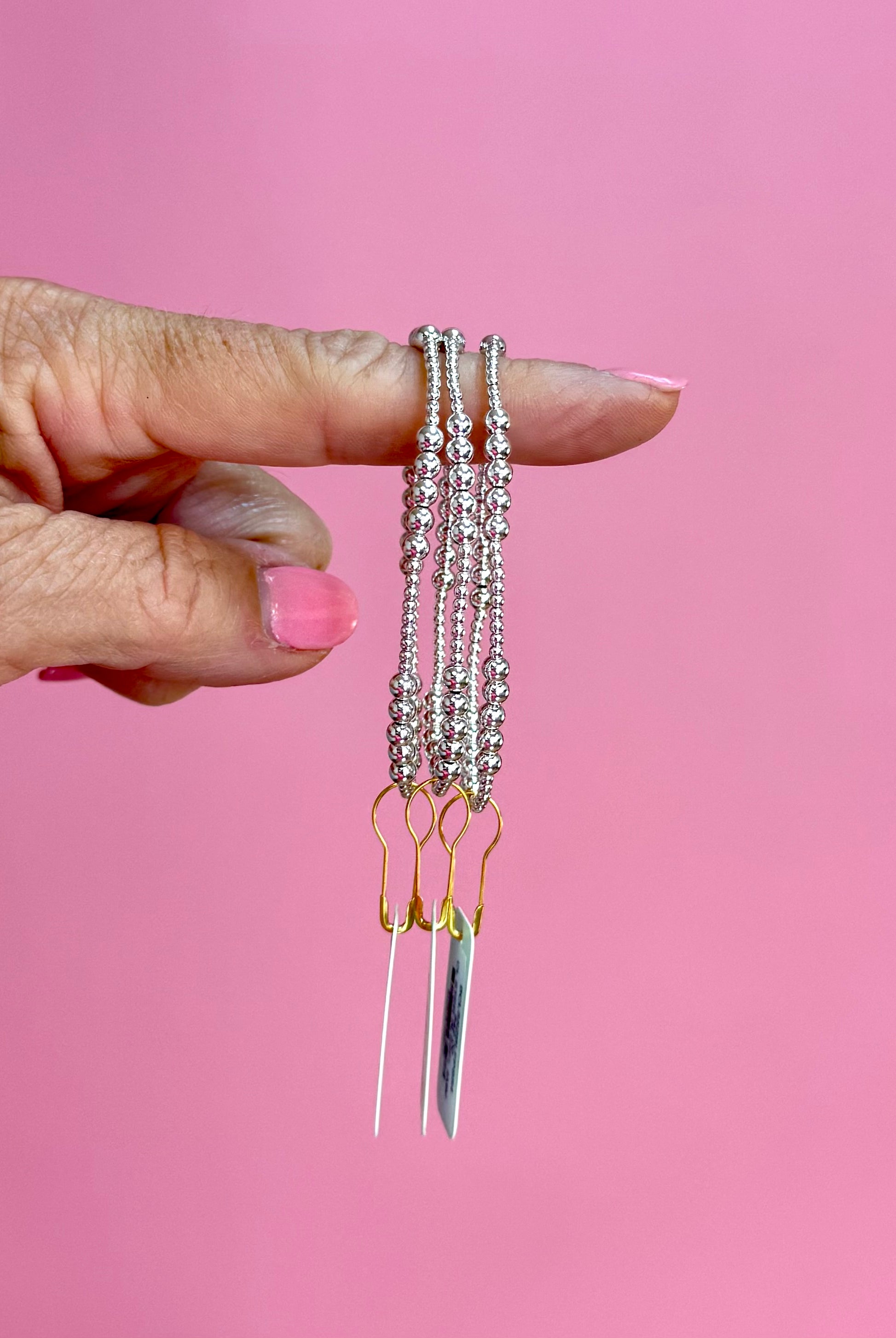 Classic Mixed Metal Blissful 4mm Beaded Bracelet-260 eNewton-eNewton-The Lovely Closet, Women's Fashion Boutique in Alexandria, KY