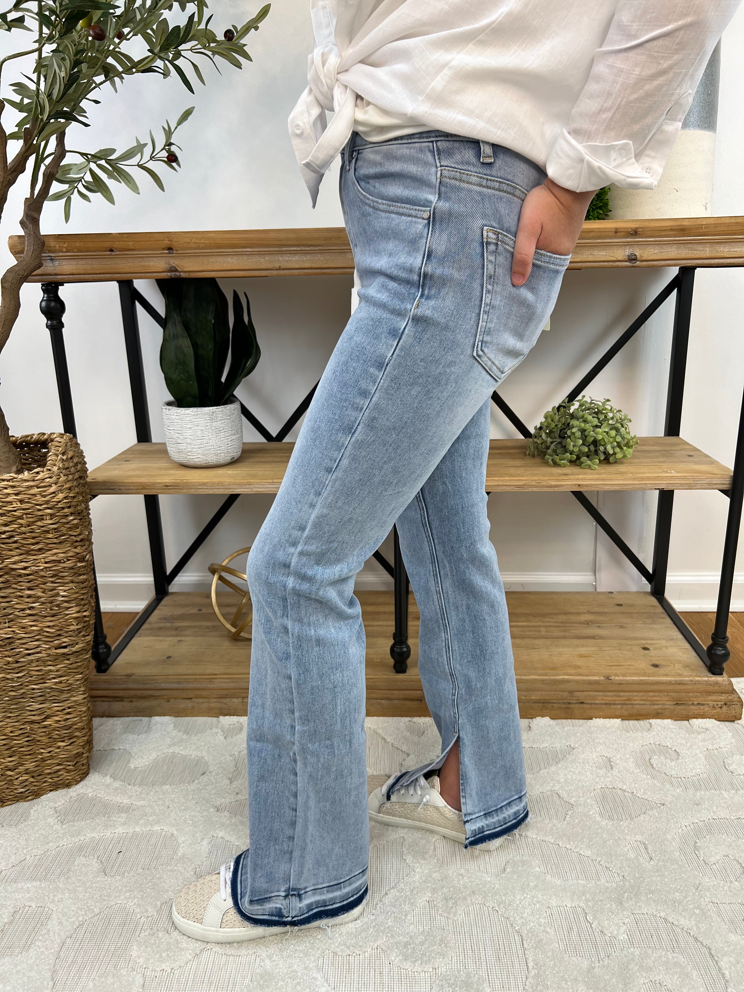 Risen - High Rise Straight Jeans-210 Jeans-Risen-The Lovely Closet, Women's Fashion Boutique in Alexandria, KY