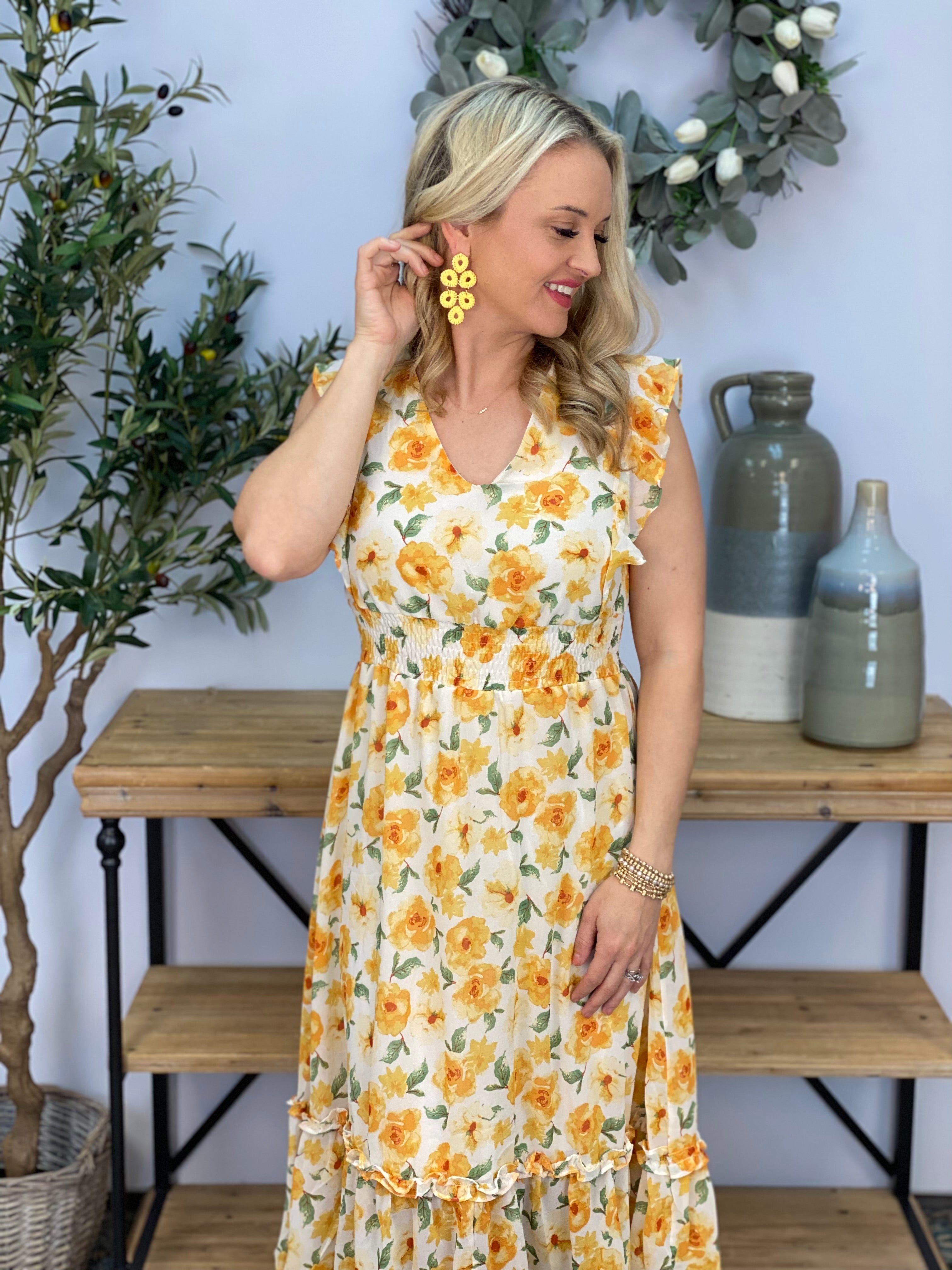 Be The Sunshine Midi Dress-180 Dresses-The Lovely Closet-The Lovely Closet, Women's Fashion Boutique in Alexandria, KY