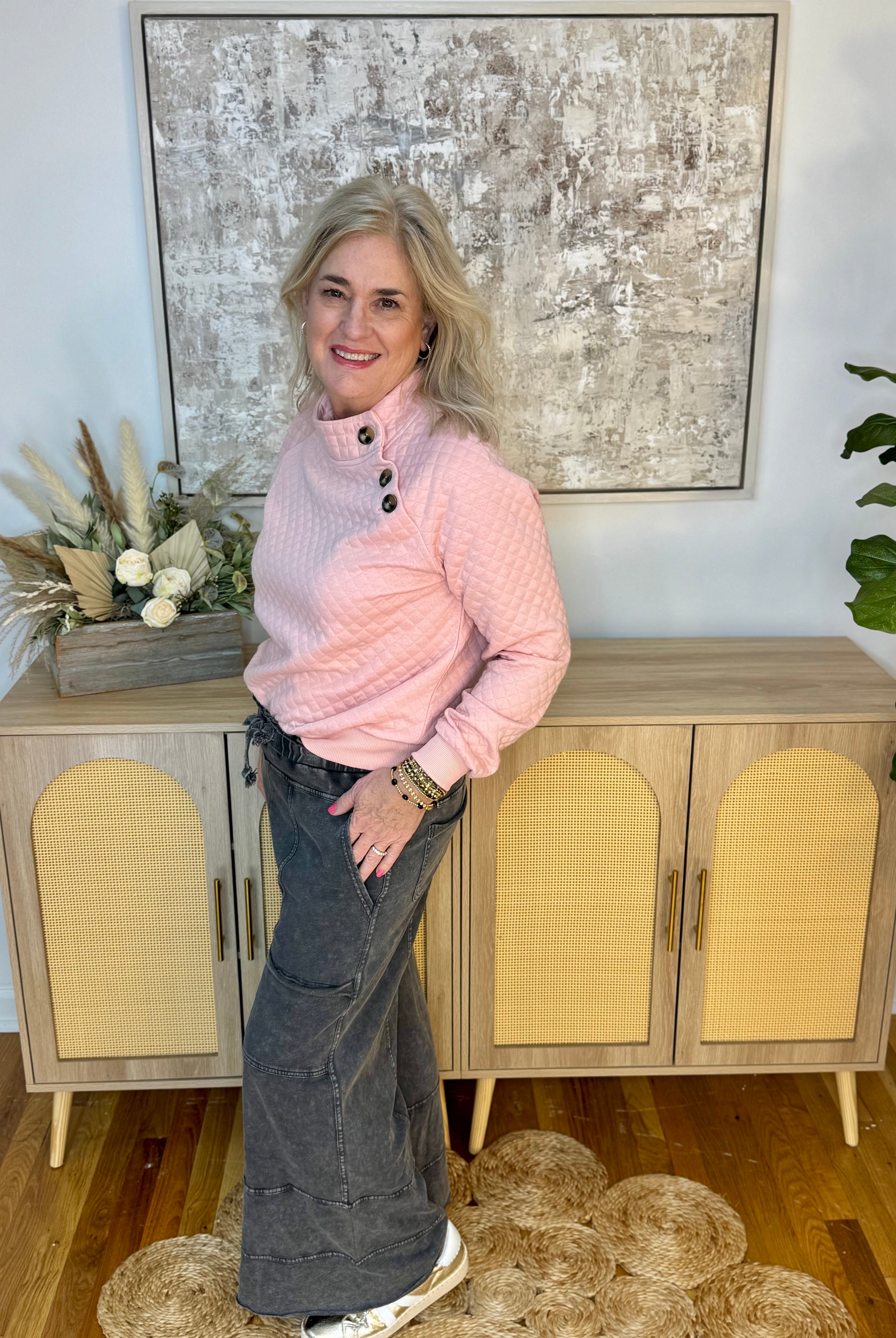 Relaxed Cargo Wide Leg Cropped Pants - Black-240 Pants-easel-The Lovely Closet, Women's Fashion Boutique in Alexandria, KY