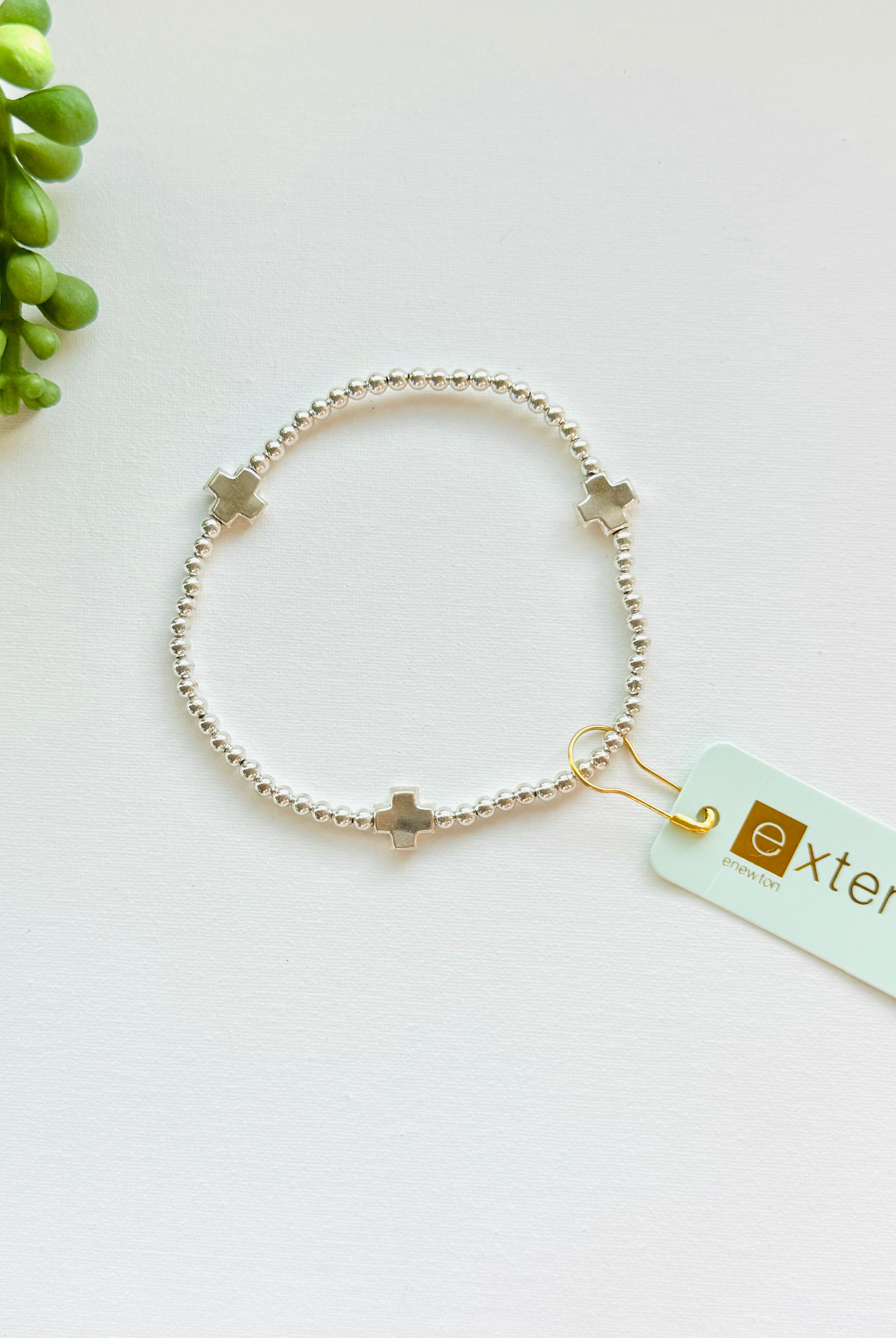EXTENDS 3mm Silver Signature Cross Bracelet-260 eNewton-eNewton-The Lovely Closet, Women's Fashion Boutique in Alexandria, KY