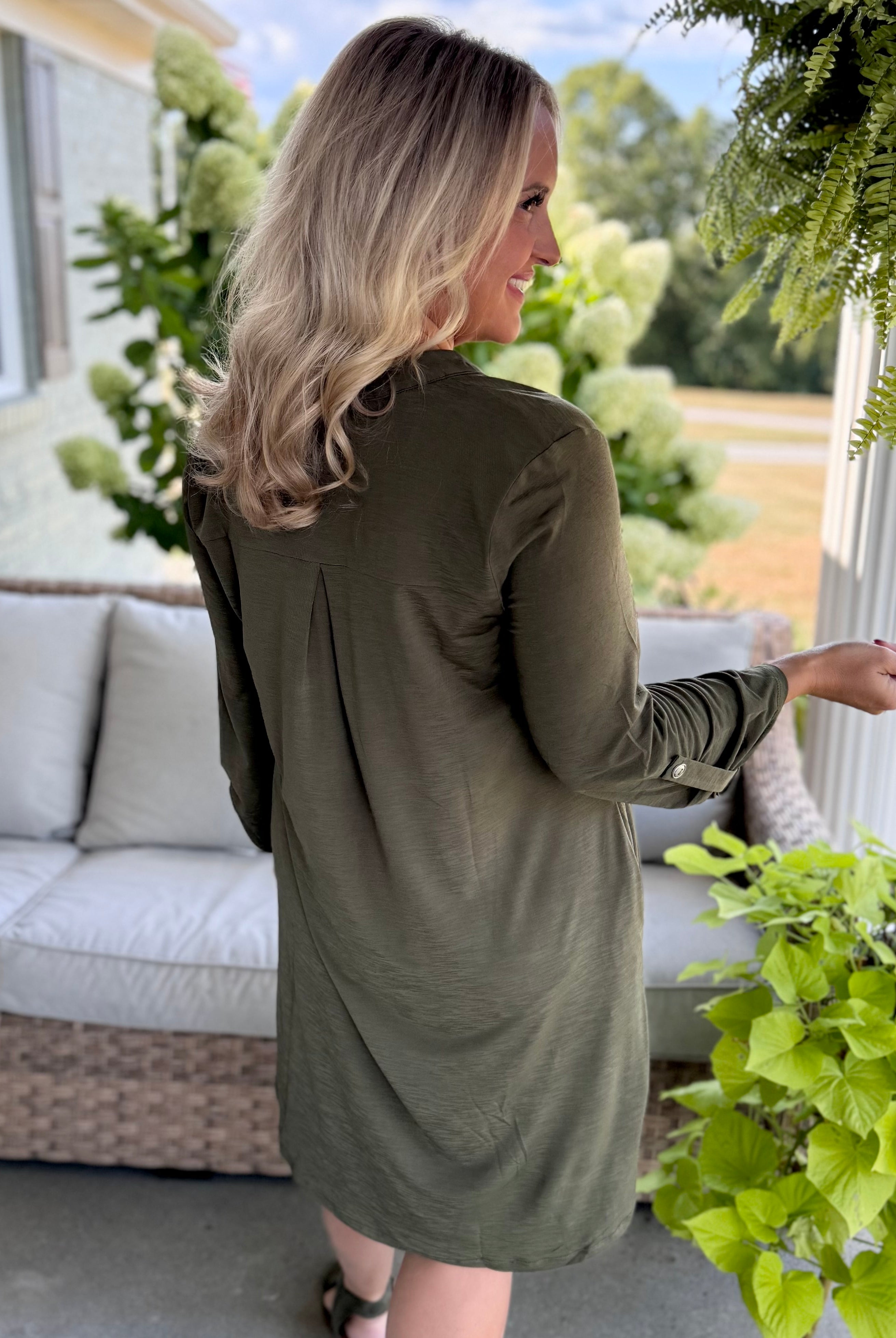 Everly Essential Dress - Olive-180 Dresses-Dear Scarlett-The Lovely Closet, Women's Fashion Boutique in Alexandria, KY