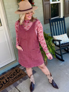 Maple Lane Overall Mini Dress - Brick-180 Dresses-Anniewear-The Lovely Closet, Women's Fashion Boutique in Alexandria, KY