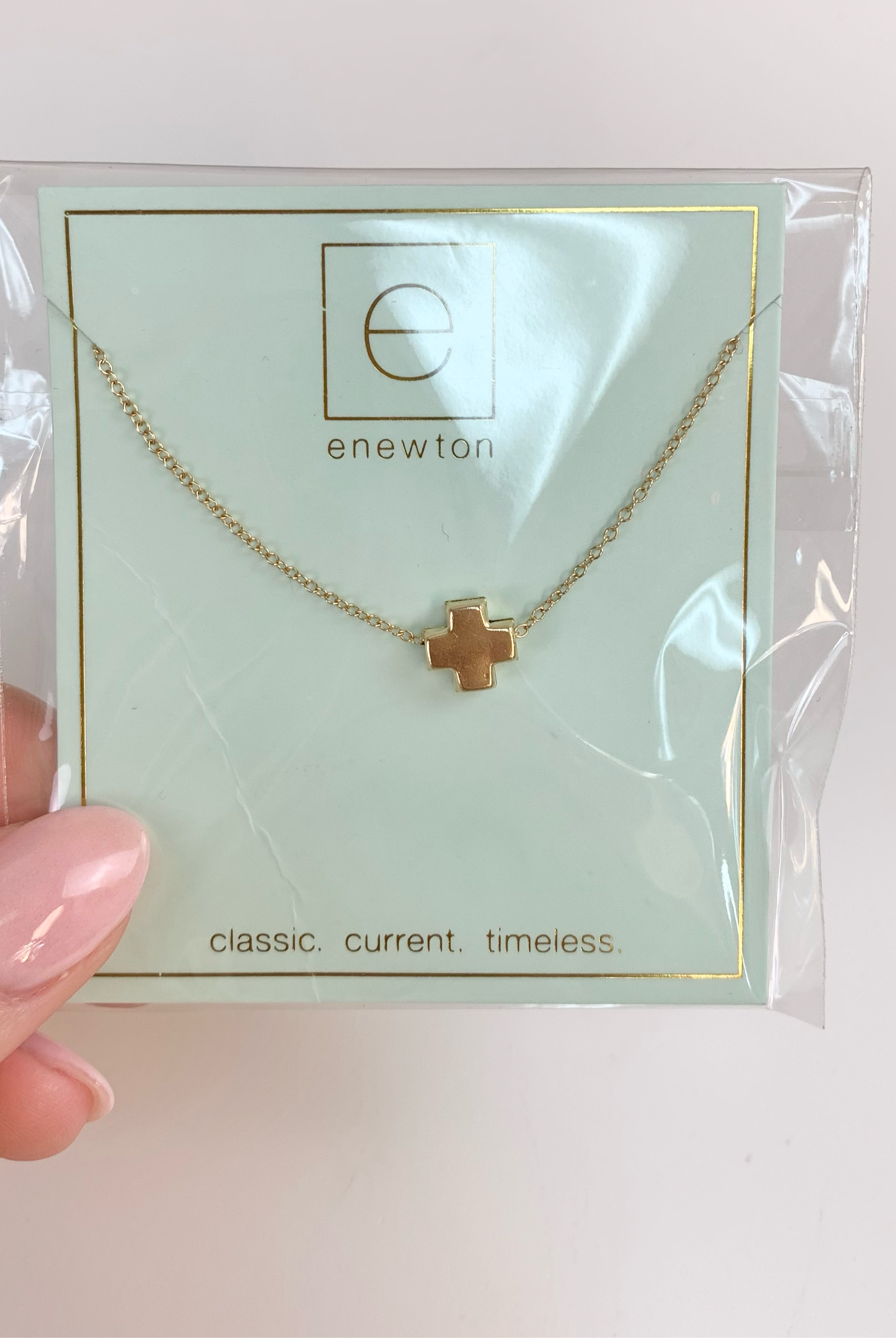 16” Gold Signature Cross Necklace-260 eNewton-eNewton-The Lovely Closet, Women's Fashion Boutique in Alexandria, KY