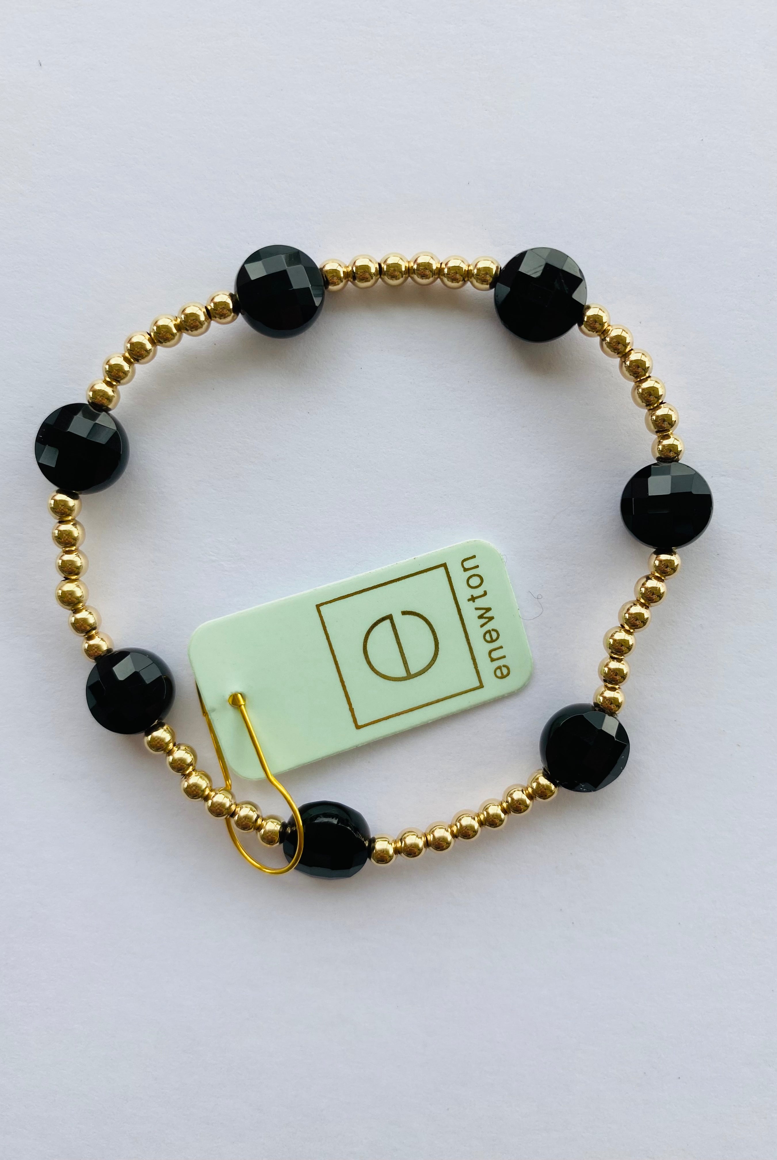 Admire Gold 3MM Bracelet - Faceted Onyx-260 eNewton-eNewton-The Lovely Closet, Women's Fashion Boutique in Alexandria, KY