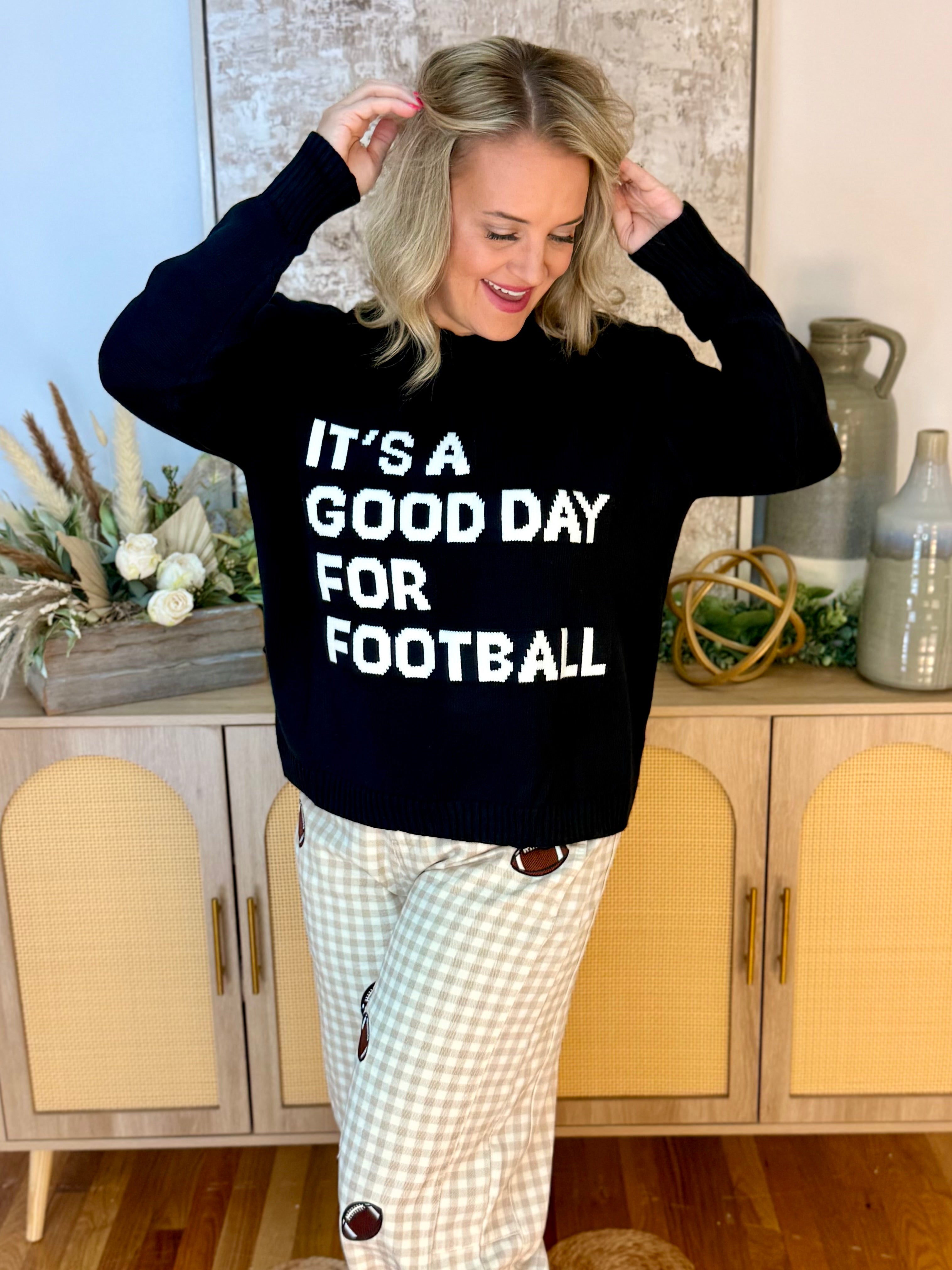 It's A Good Day For Football Soft Sweater-140 Sweaters-Panache Apparel Co.-The Lovely Closet, Women's Fashion Boutique in Alexandria, KY