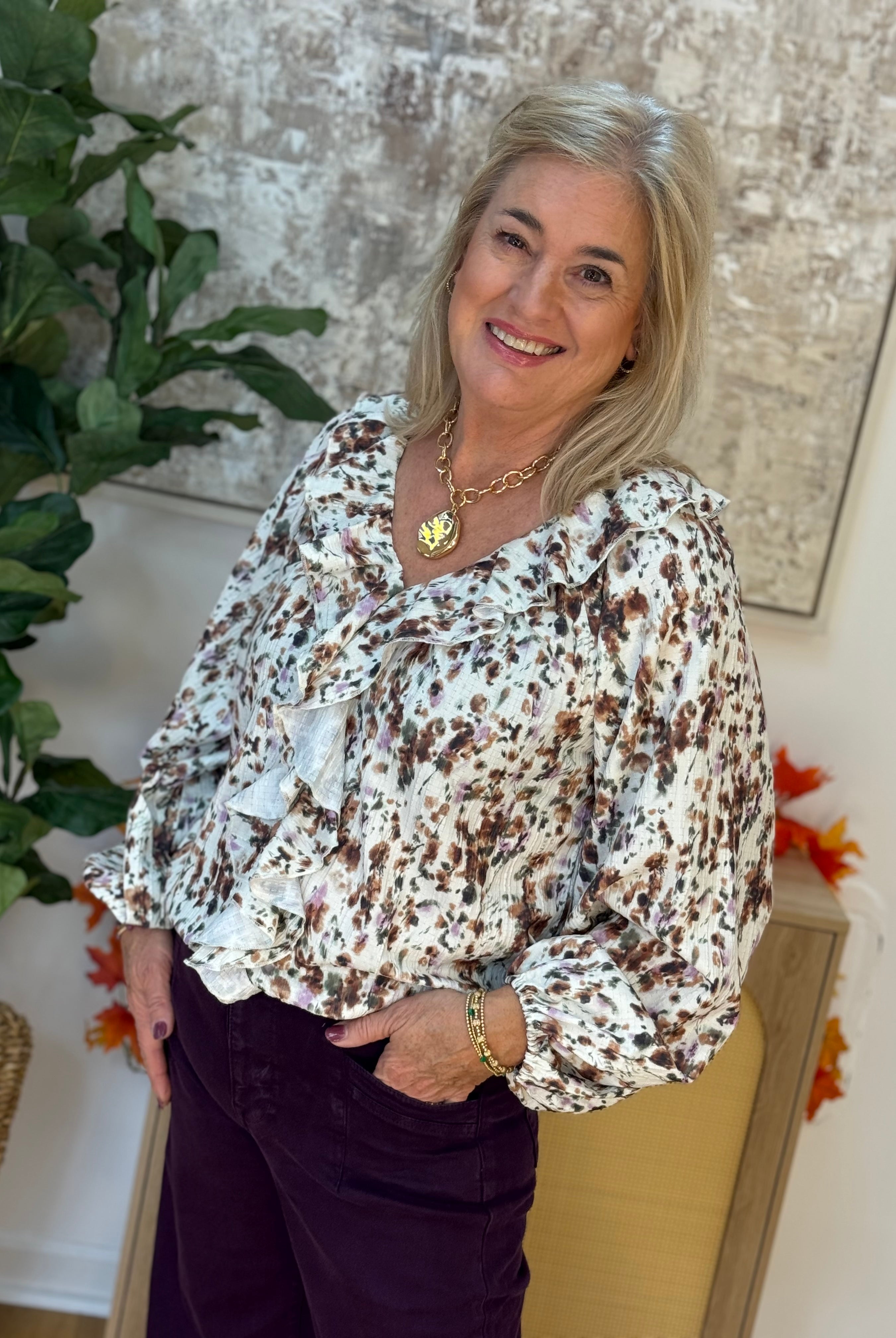 Plum Perfect Blouse-110 Long Sleeve Top-Anniewear-The Lovely Closet, Women's Fashion Boutique in Alexandria, KY