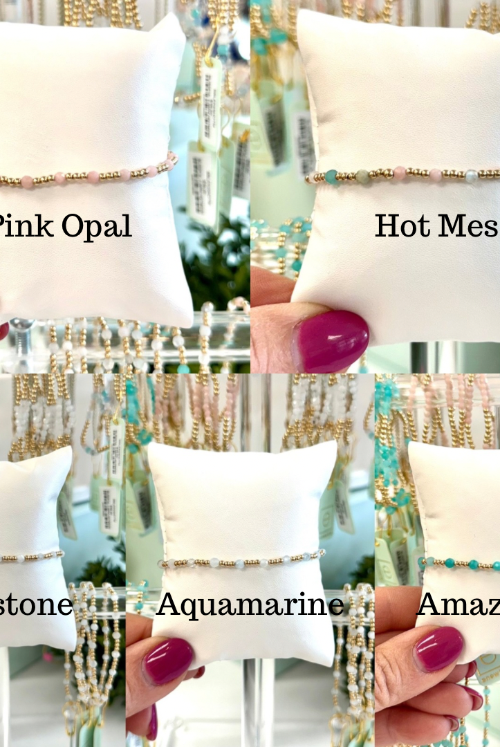 Sincerity Gold 3MM Gemstone Bracelet-260 eNewton-eNewton-The Lovely Closet, Women's Fashion Boutique in Alexandria, KY