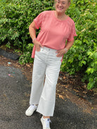 Cropped Summer White Pants-240 Pants-The Lovely Closet-The Lovely Closet, Women's Fashion Boutique in Alexandria, KY