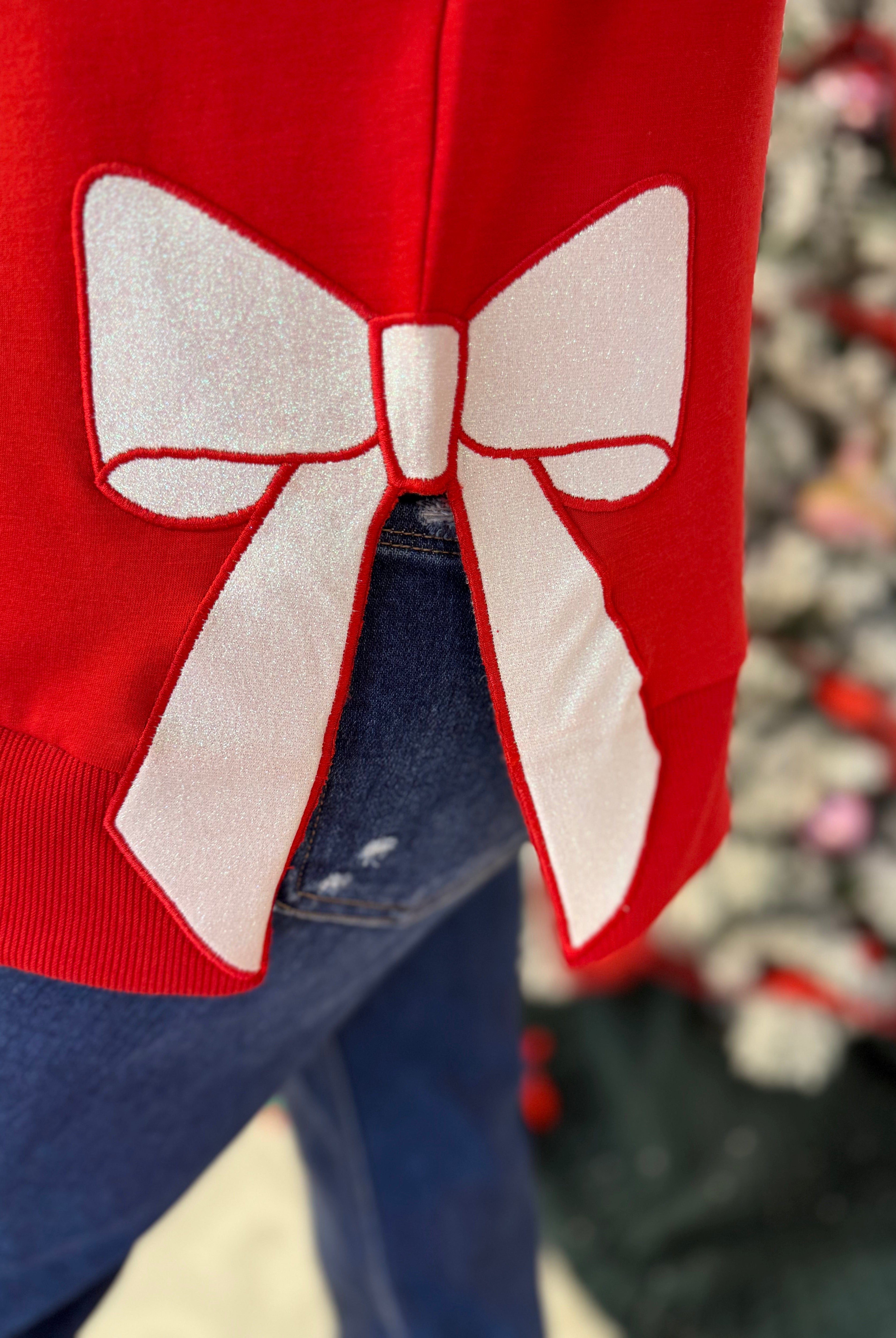 Lakelyn Merry Bow Pullover-150 Sweatshirts-Mary Square-The Lovely Closet, Women's Fashion Boutique in Alexandria, KY