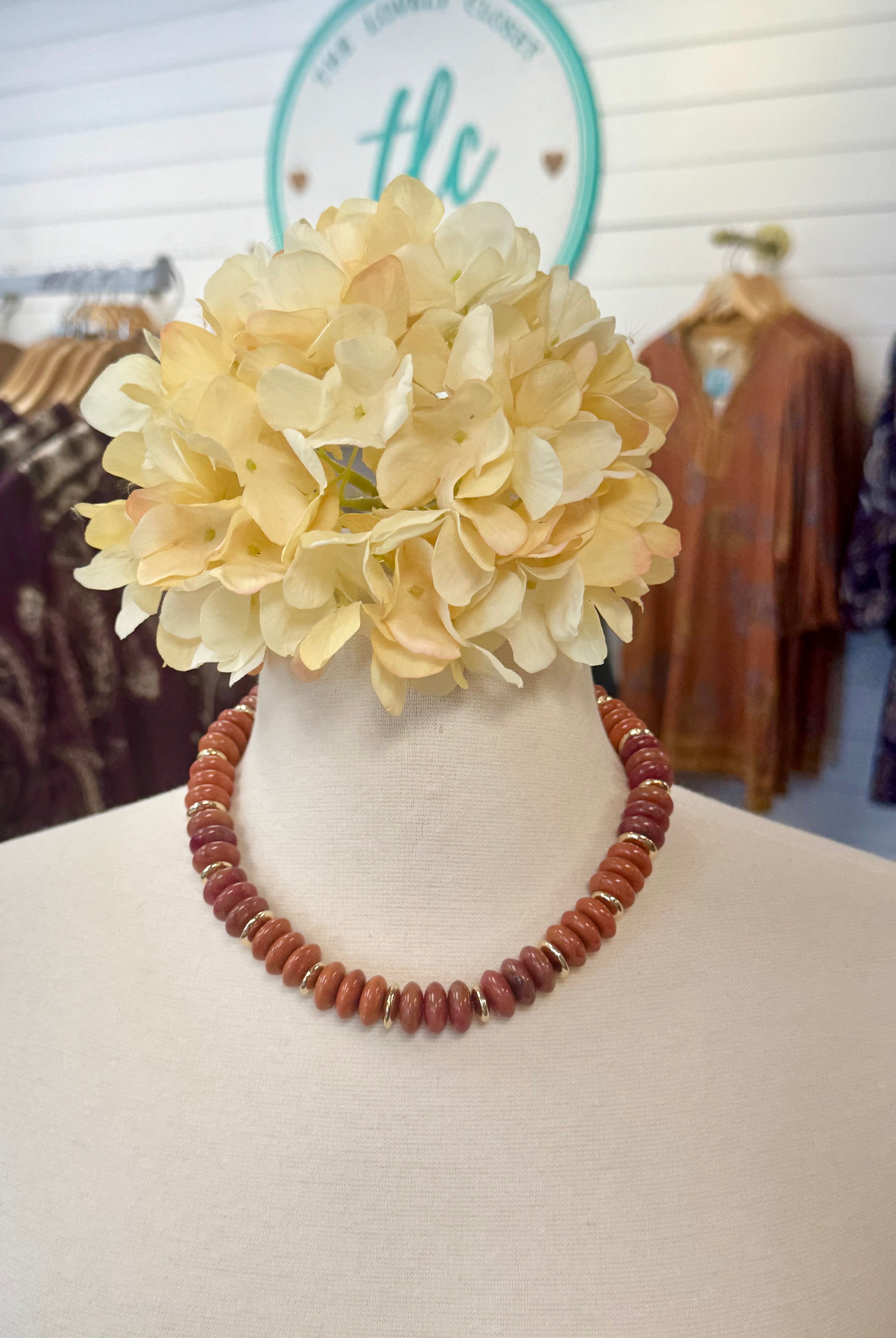 Pumpkin Spice Latte Candy Bead Necklace-280 Accessories-Golden Stella-The Lovely Closet, Women's Fashion Boutique in Alexandria, KY