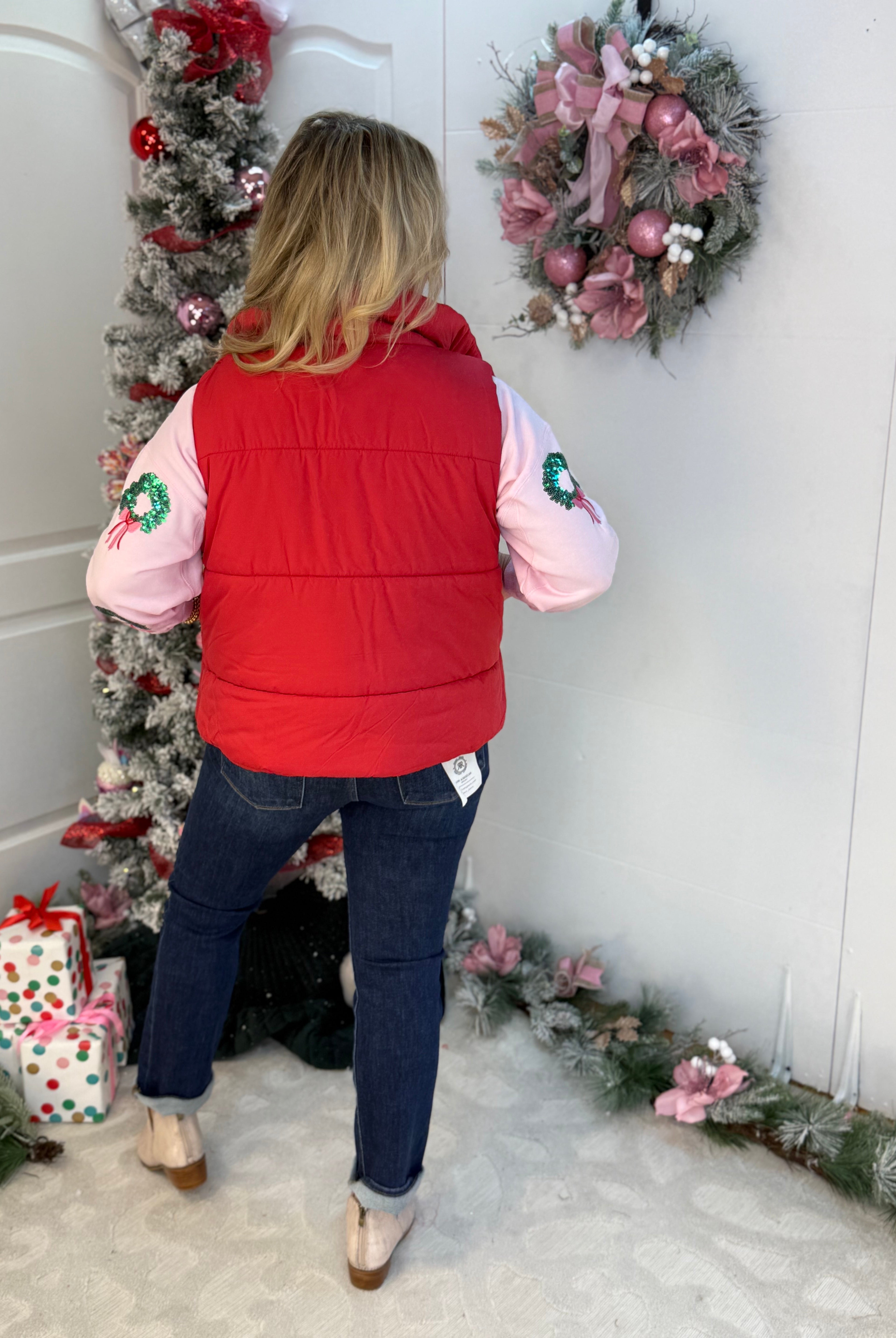 Weekend Puffer Vest - Red-170 Jackets/Outerwear-zenana-The Lovely Closet, Women's Fashion Boutique in Alexandria, KY