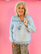 Cool Breeze Denim Pullover-110 Long Sleeve Top-Doe and Rae-The Lovely Closet, Women's Fashion Boutique in Alexandria, KY