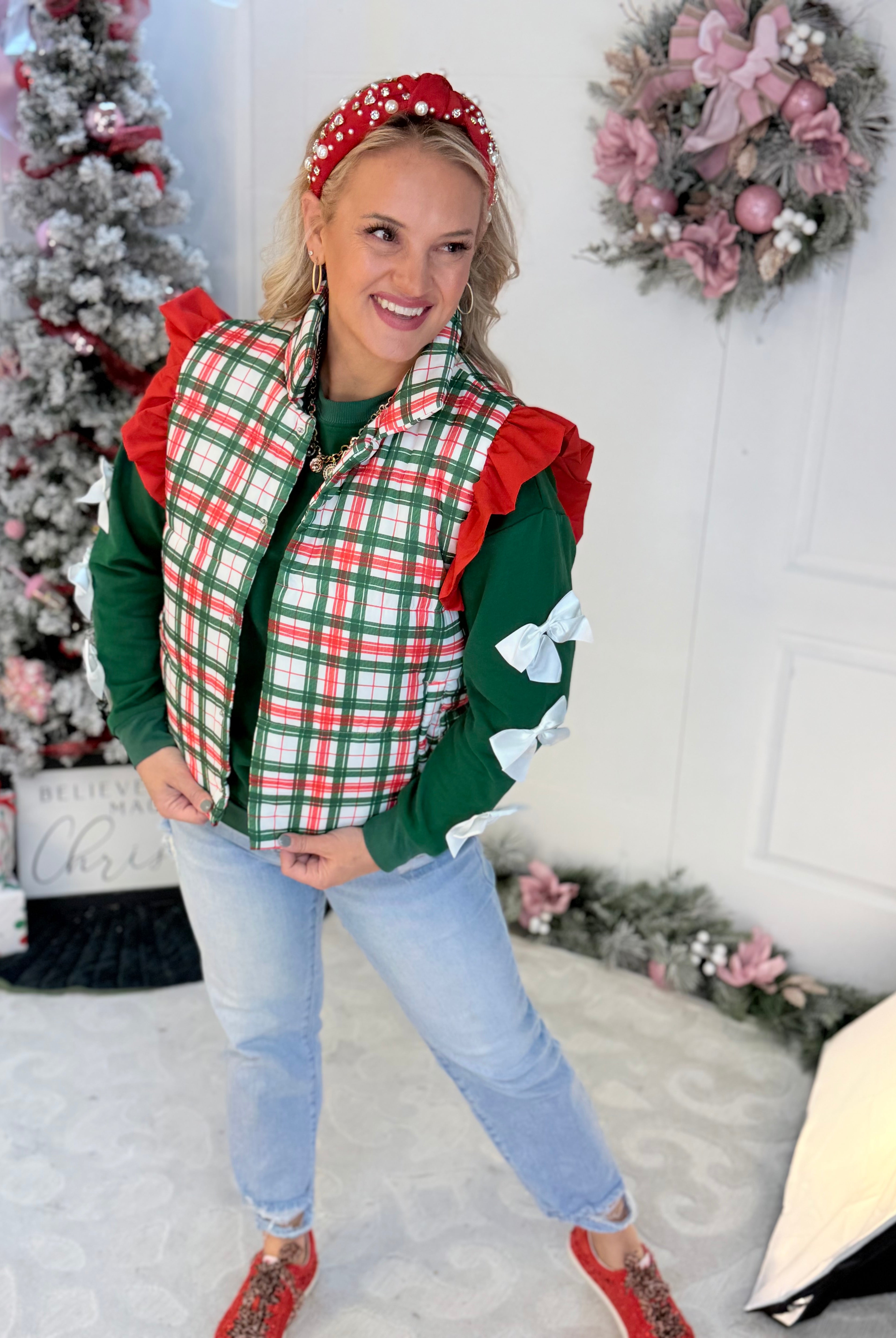 Jess Lea - Tied With Cheer Bow Sleeves Pullover-110 Long Sleeve Top-Jess Lea-The Lovely Closet, Women's Fashion Boutique in Alexandria, KY