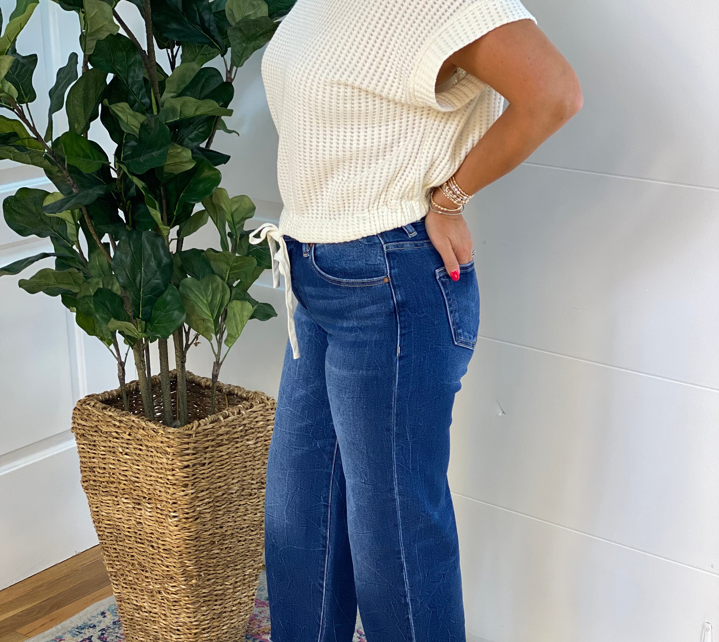 RISEN High Rise Crop Boyfriend Cuffed Jeans-210 Jeans-Risen-The Lovely Closet, Women's Fashion Boutique in Alexandria, KY