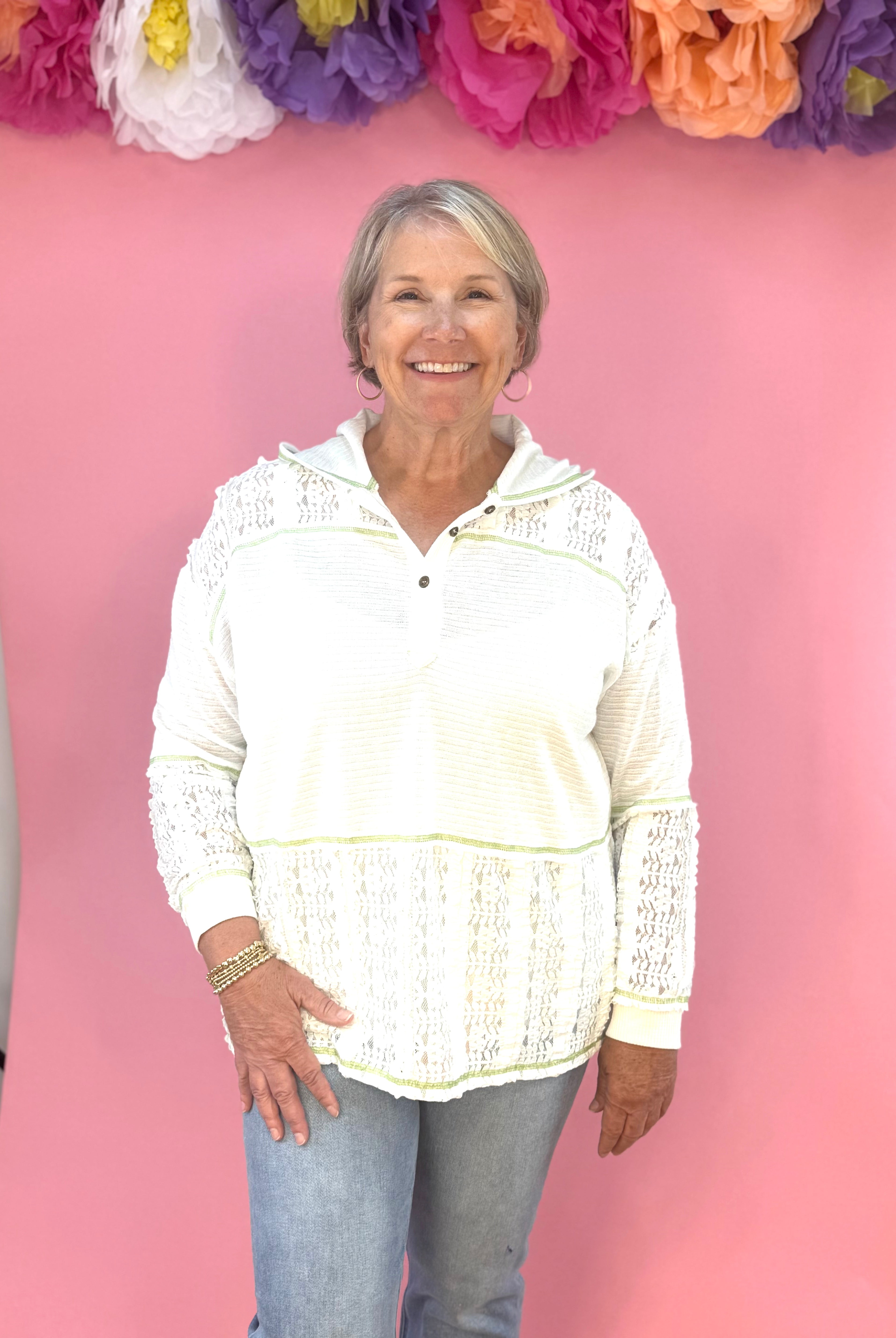 FINAL SALE Beach Walking Lace Pullover-110 Long Sleeve Top-FANTASTIC FAWN-The Lovely Closet, Women's Fashion Boutique in Alexandria, KY