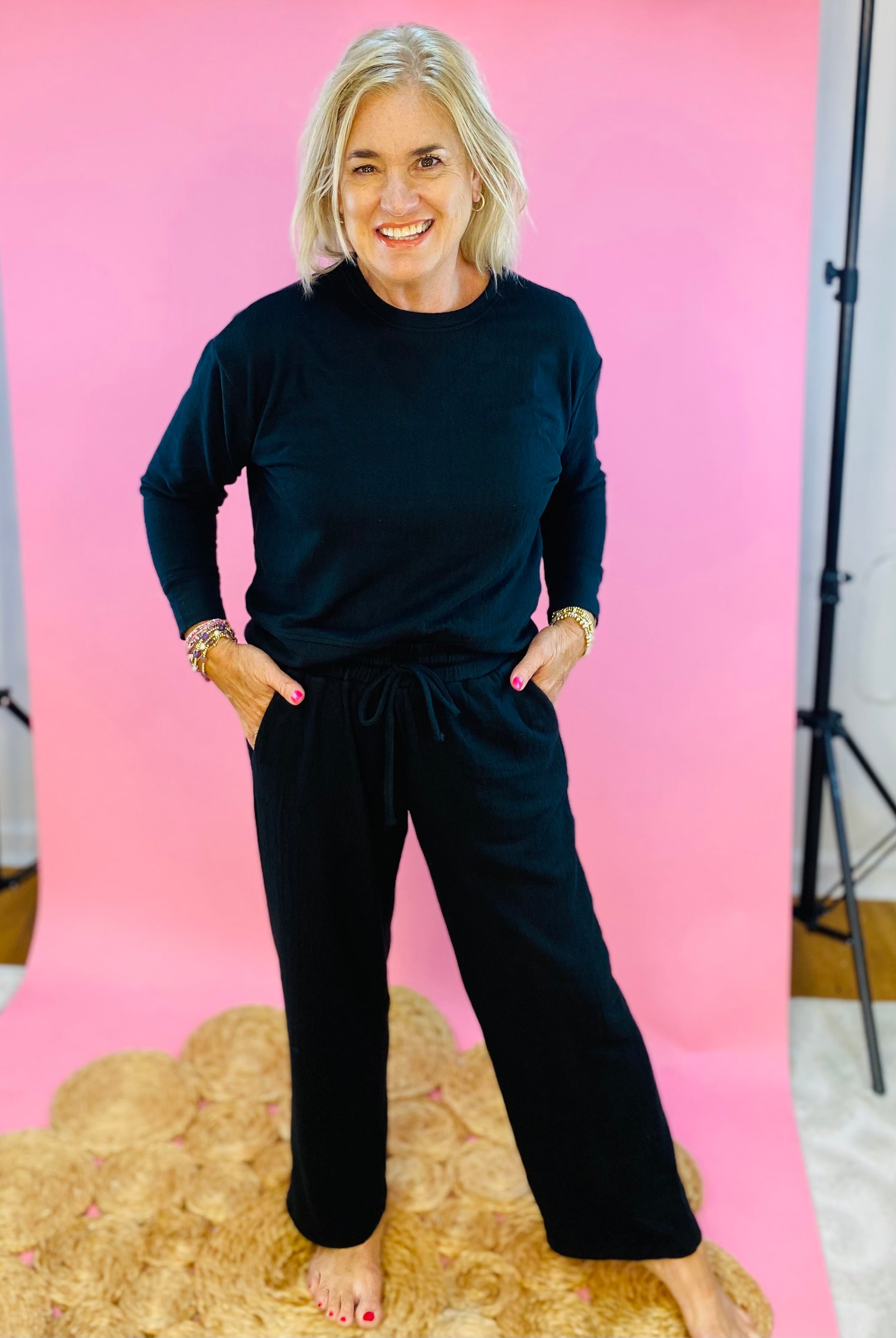 Mary Square Luxury Pant Set - Black-310 Gift-Mary Square-The Lovely Closet, Women's Fashion Boutique in Alexandria, KY