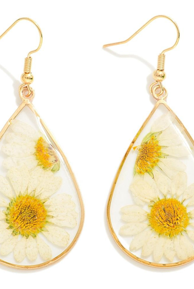 Daisy Resin Teardrop Earring-250 Jewelry-judson-The Lovely Closet, Women's Fashion Boutique in Alexandria, KY
