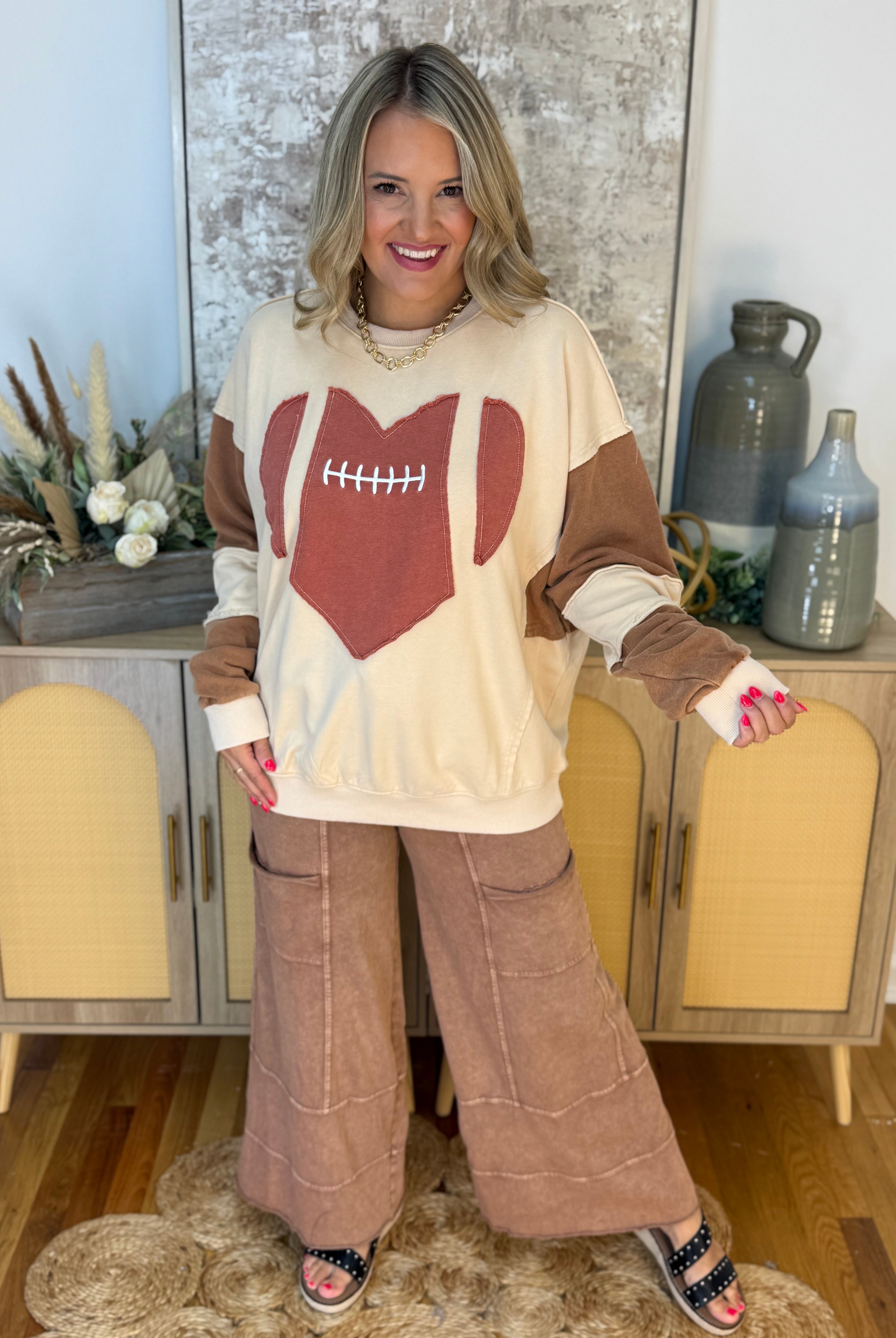 Sideline Sweetheart Pullover-110 Long Sleeve Top-easel-The Lovely Closet, Women's Fashion Boutique in Alexandria, KY
