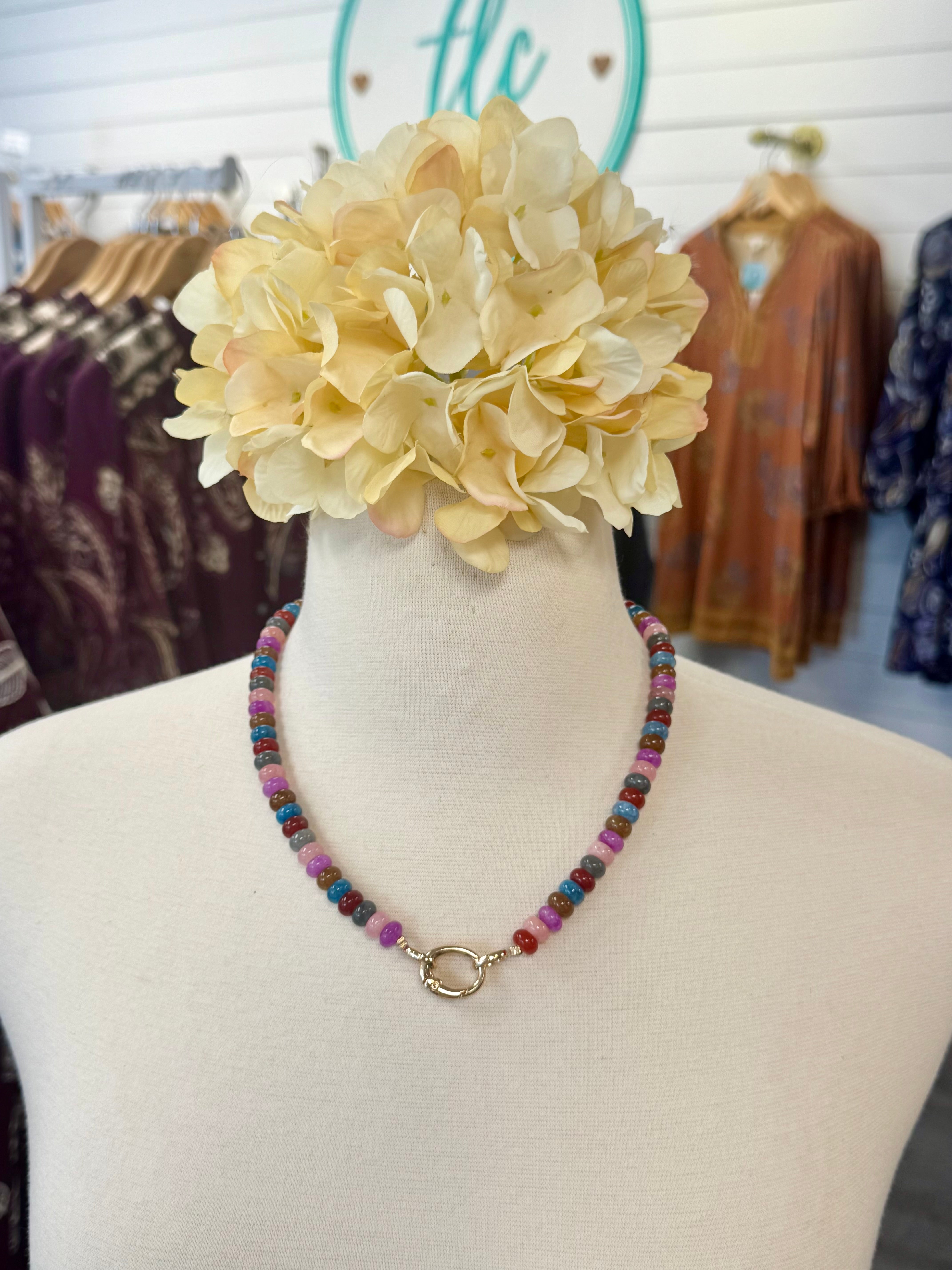 Plum Cake Candy Stone Necklace-280 Accessories-judson-The Lovely Closet, Women's Fashion Boutique in Alexandria, KY