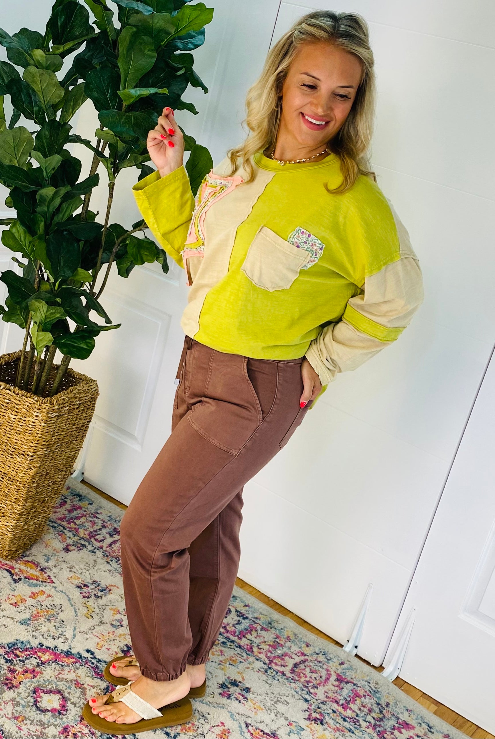 Mica Jogger Pants - Cocoa-210 Jeans-Mica Denim-The Lovely Closet, Women's Fashion Boutique in Alexandria, KY