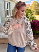 Harvest Plaid Pullover-110 Long Sleeve Top-easel-The Lovely Closet, Women's Fashion Boutique in Alexandria, KY