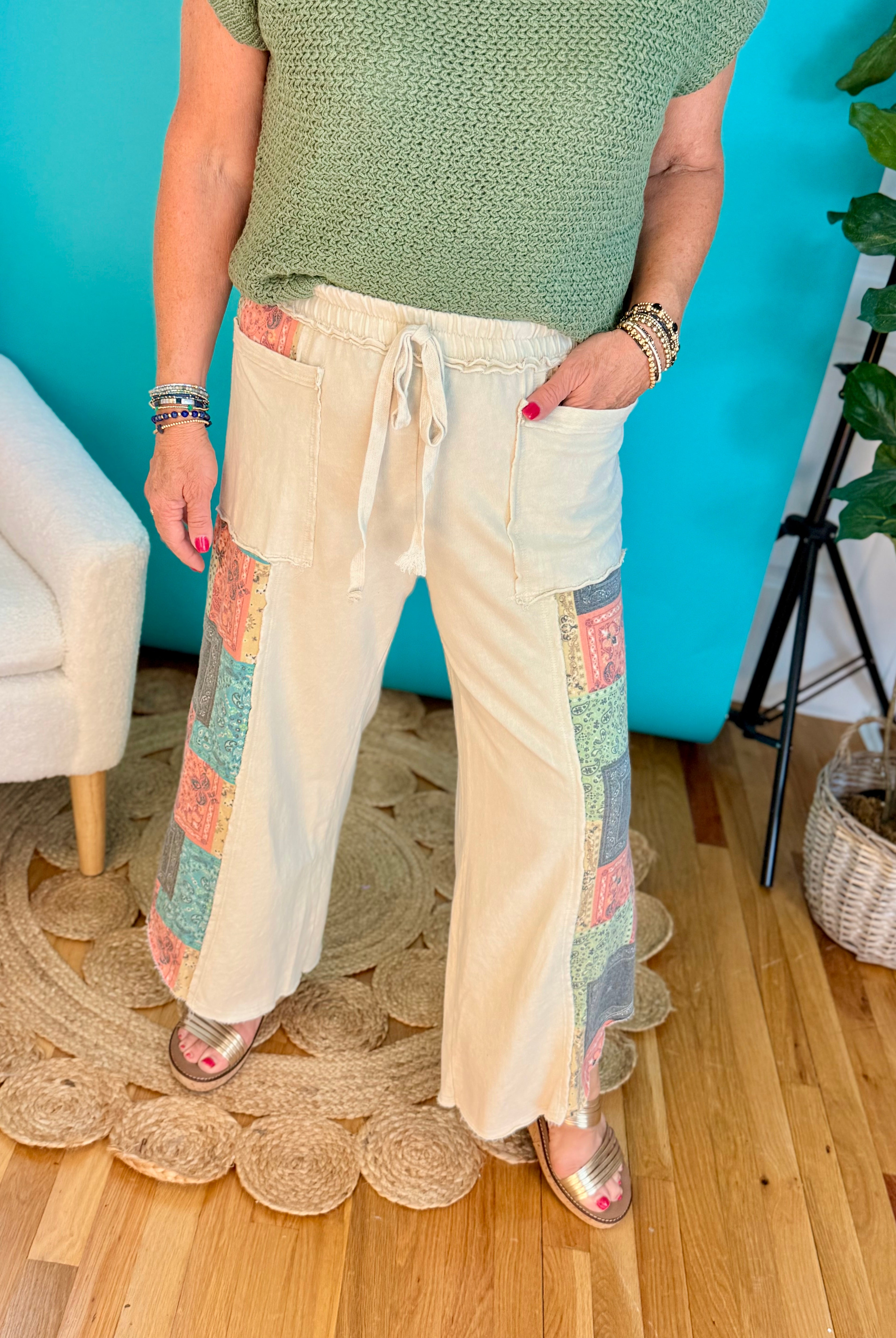 Paisley Cropped Pants-240 Pants-J.Her-The Lovely Closet, Women's Fashion Boutique in Alexandria, KY