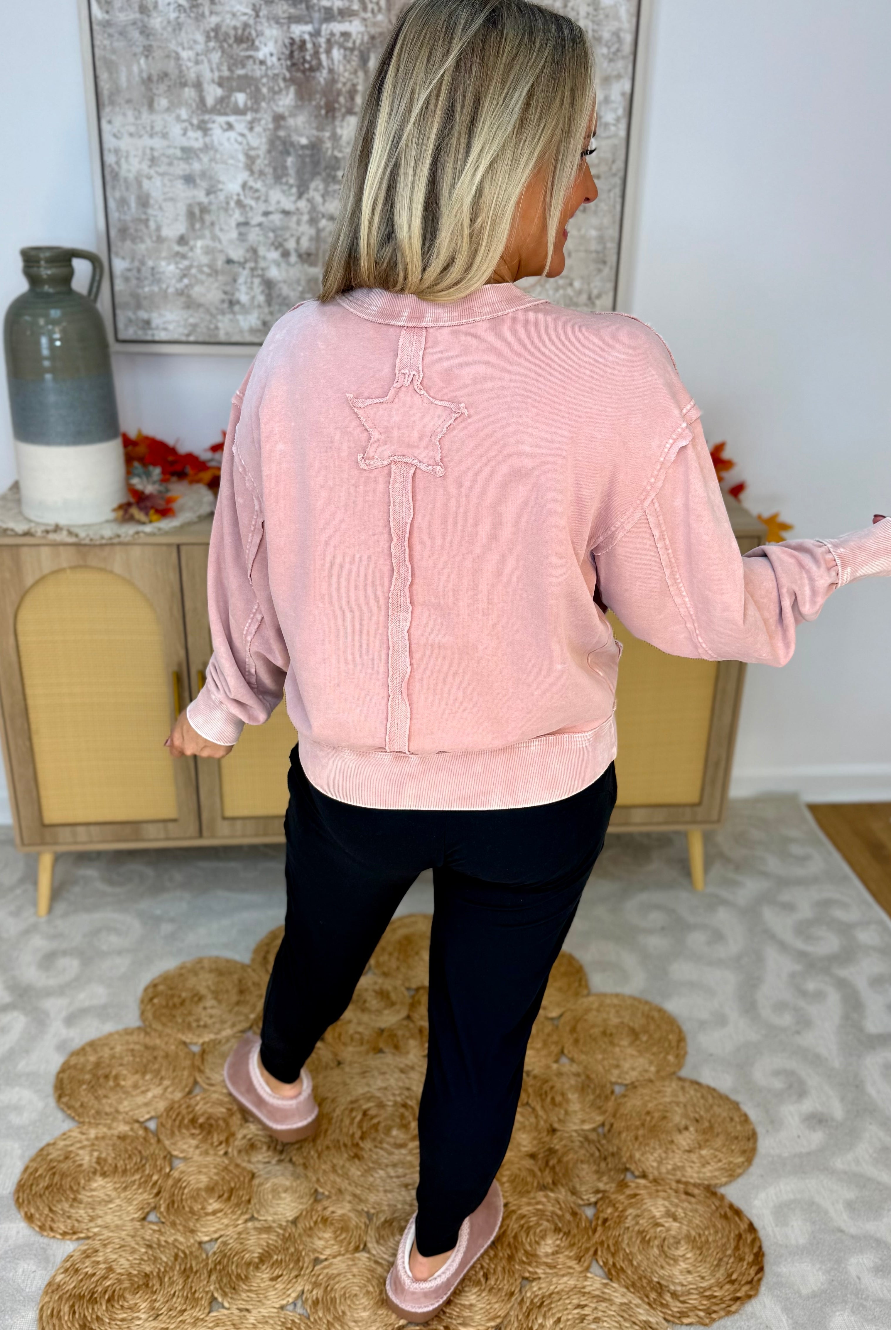 Make Me Blush Mineral Wash Pullover-110 Long Sleeve Top-White Birch-The Lovely Closet, Women's Fashion Boutique in Alexandria, KY