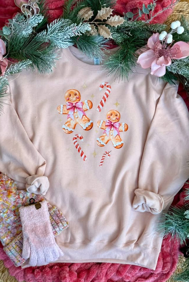 *Pre-Order* Gingerbread & Candy Canes Crewneck-350 Holiday-The Lovely Closet-The Lovely Closet, Women's Fashion Boutique in Alexandria, KY