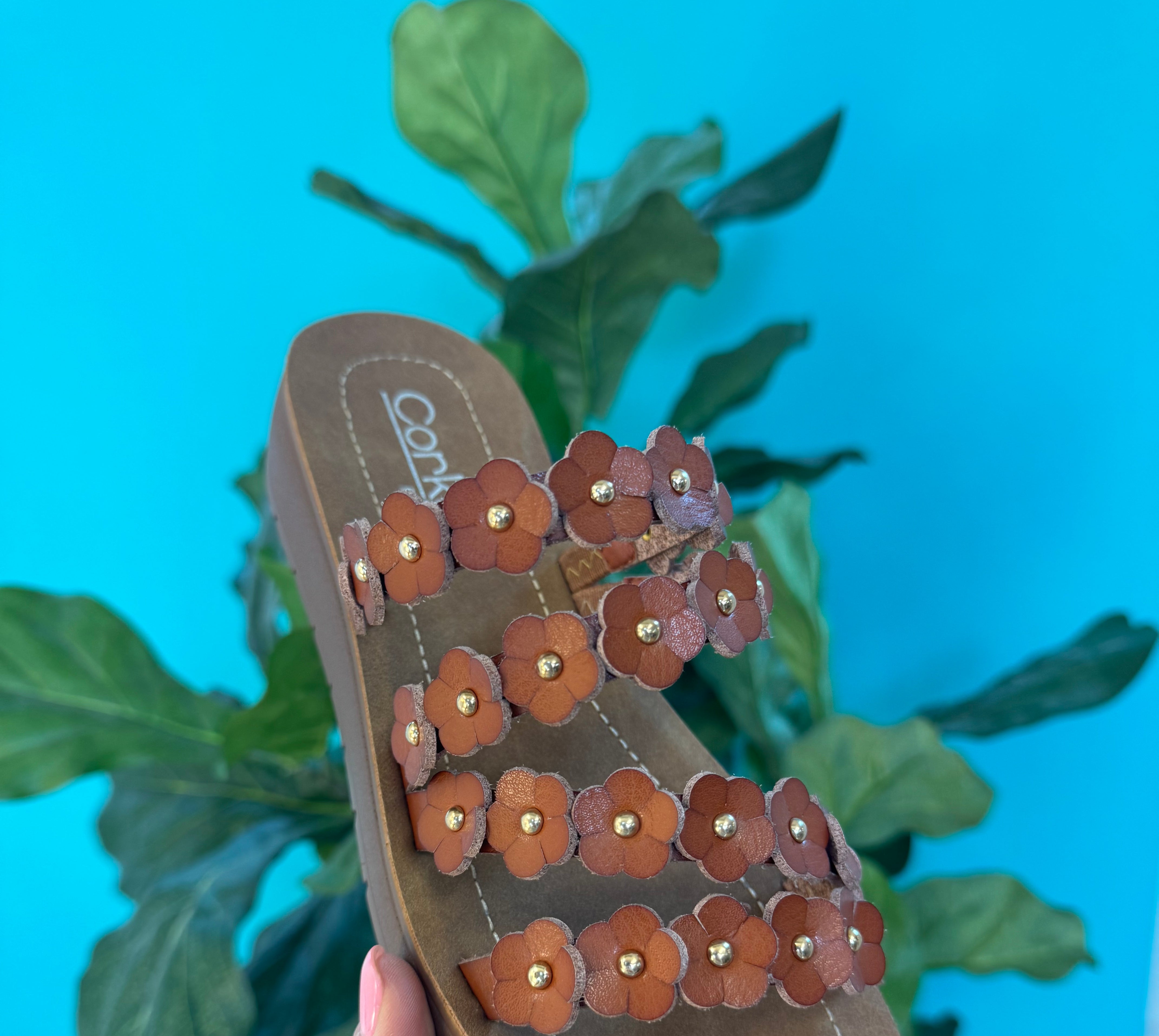 Corkys Garden Party Sandal - Cognac-270 Shoes-Corkys-The Lovely Closet, Women's Fashion Boutique in Alexandria, KY