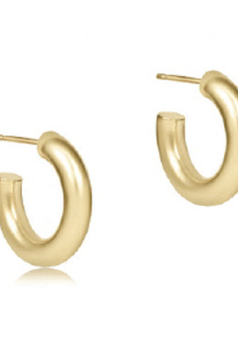 Round Gold 0.5" Post Hoop - 4mm - Smooth-260 eNewton-eNewton-The Lovely Closet, Women's Fashion Boutique in Alexandria, KY