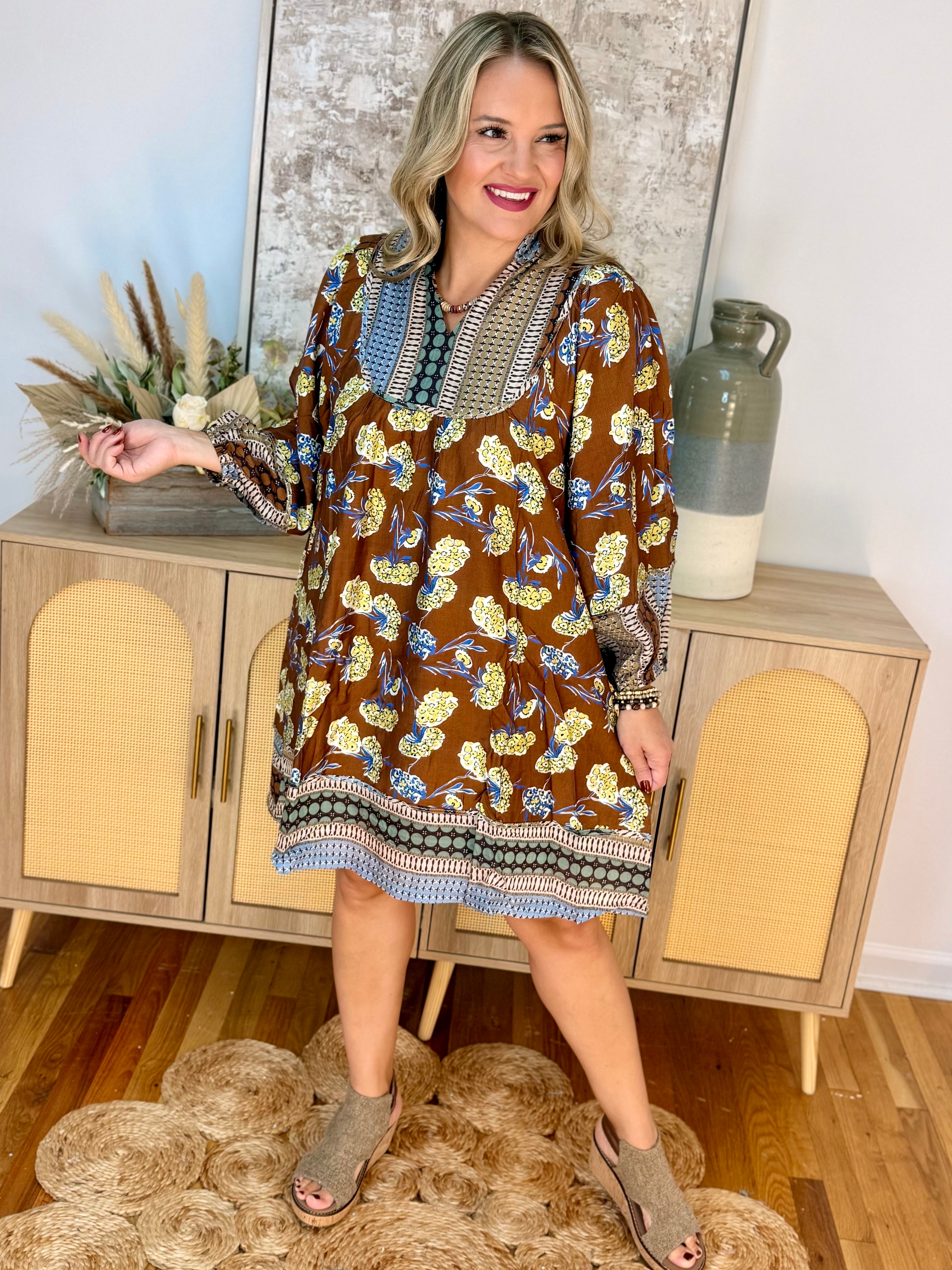 Autumn Glow Dress-180 Dresses-Umgee-The Lovely Closet, Women's Fashion Boutique in Alexandria, KY