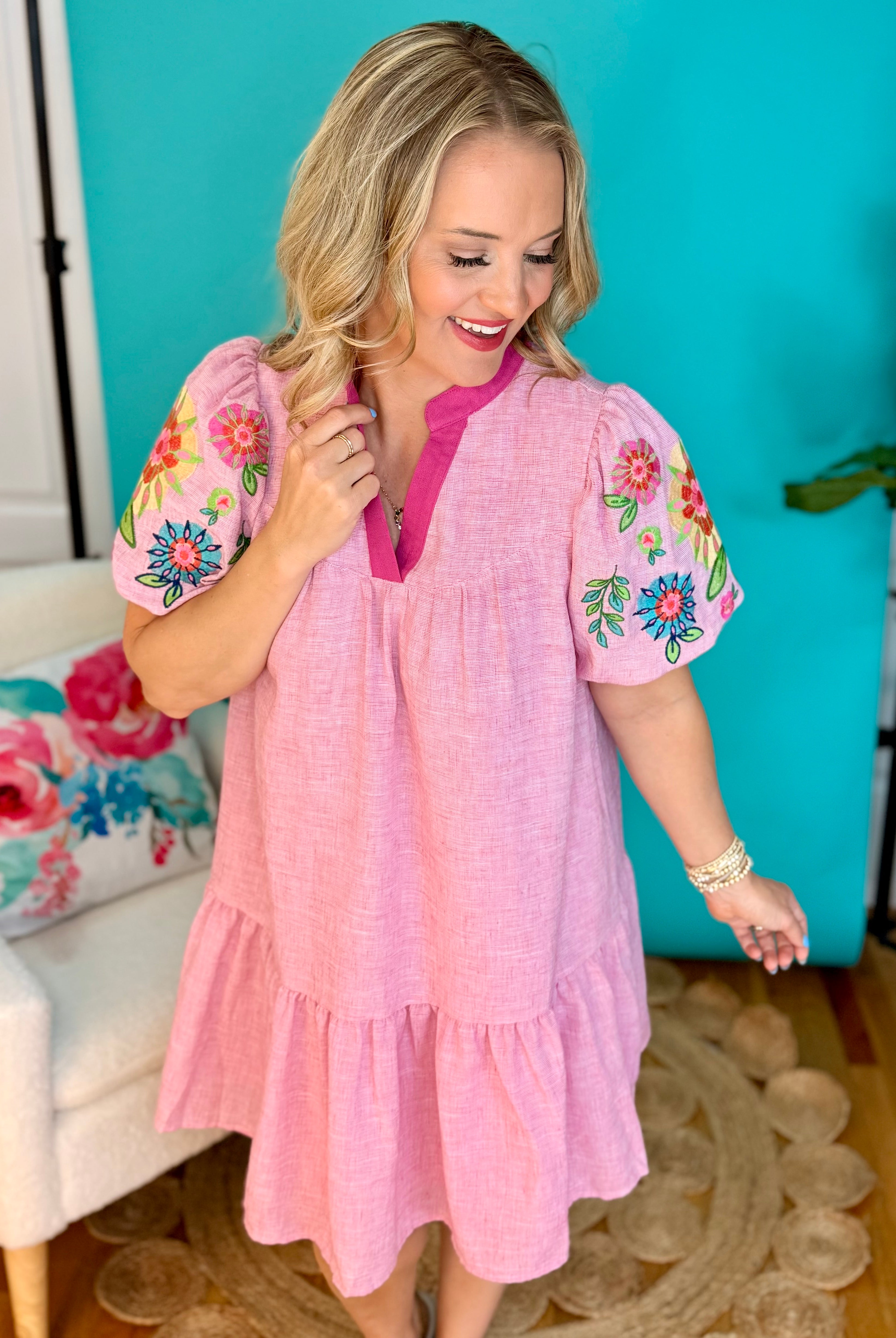 Sweet in Pink Dress-180 Dresses-umgee-The Lovely Closet, Women's Fashion Boutique in Alexandria, KY